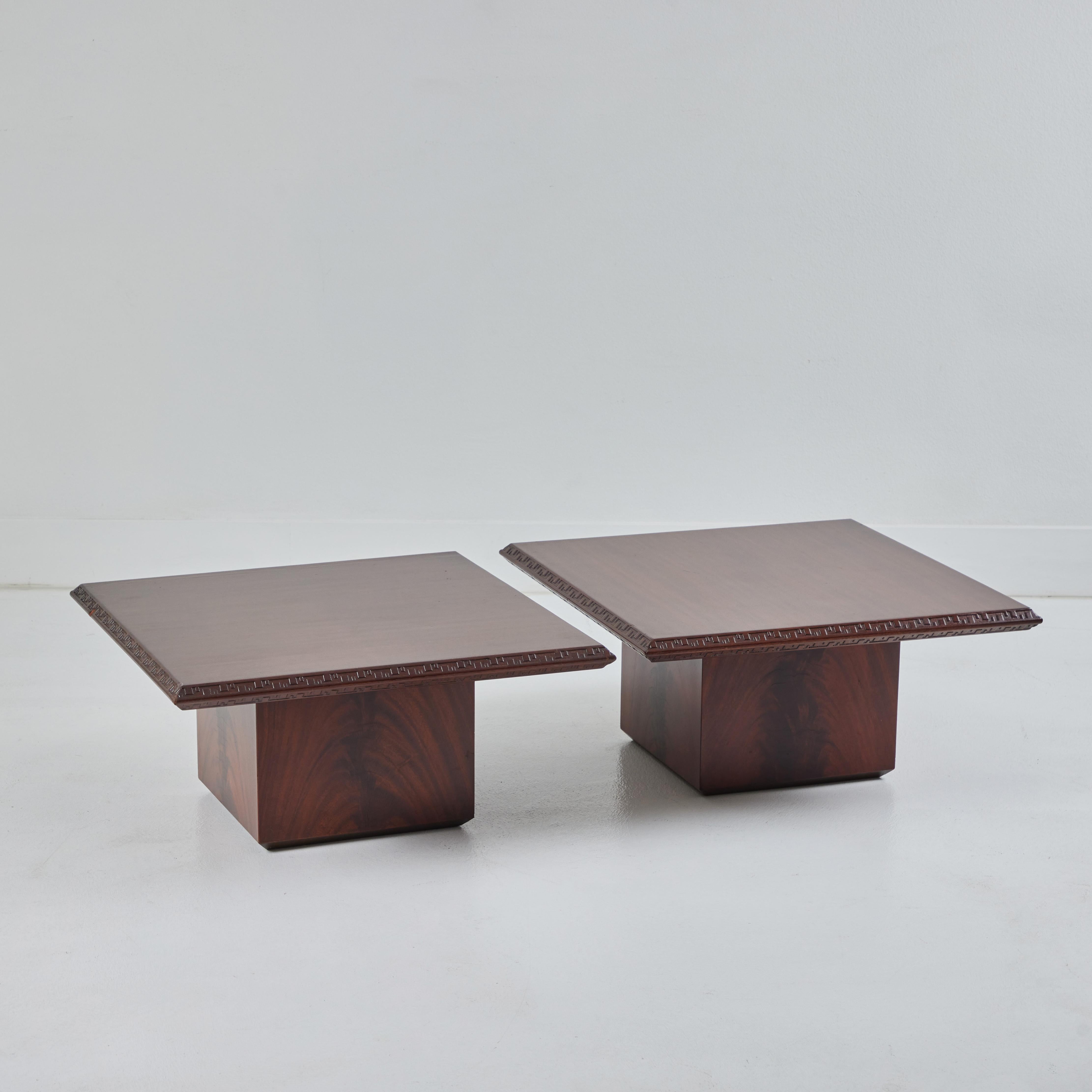 Mid-Century Modern A Pair of Taliesin Low Cocktail Tables, Frank Loyd Right, 1955 For Sale