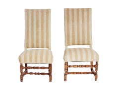 A Pair of Tall Back Upholstered Side Chairs