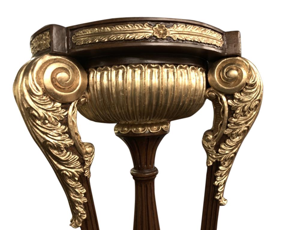 European Pair of Tall French Empire Gilt Tocheres Planter Stands, 20th Century For Sale