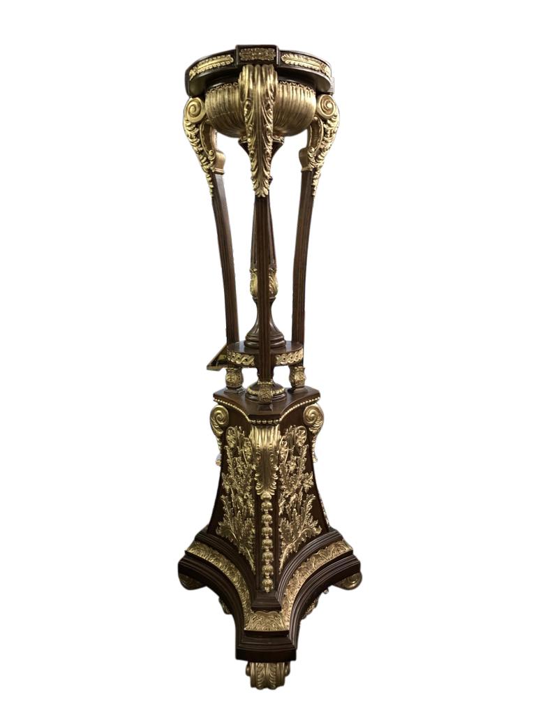 Pair of Tall French Empire Gilt Tocheres Planter Stands, 20th Century For Sale 2