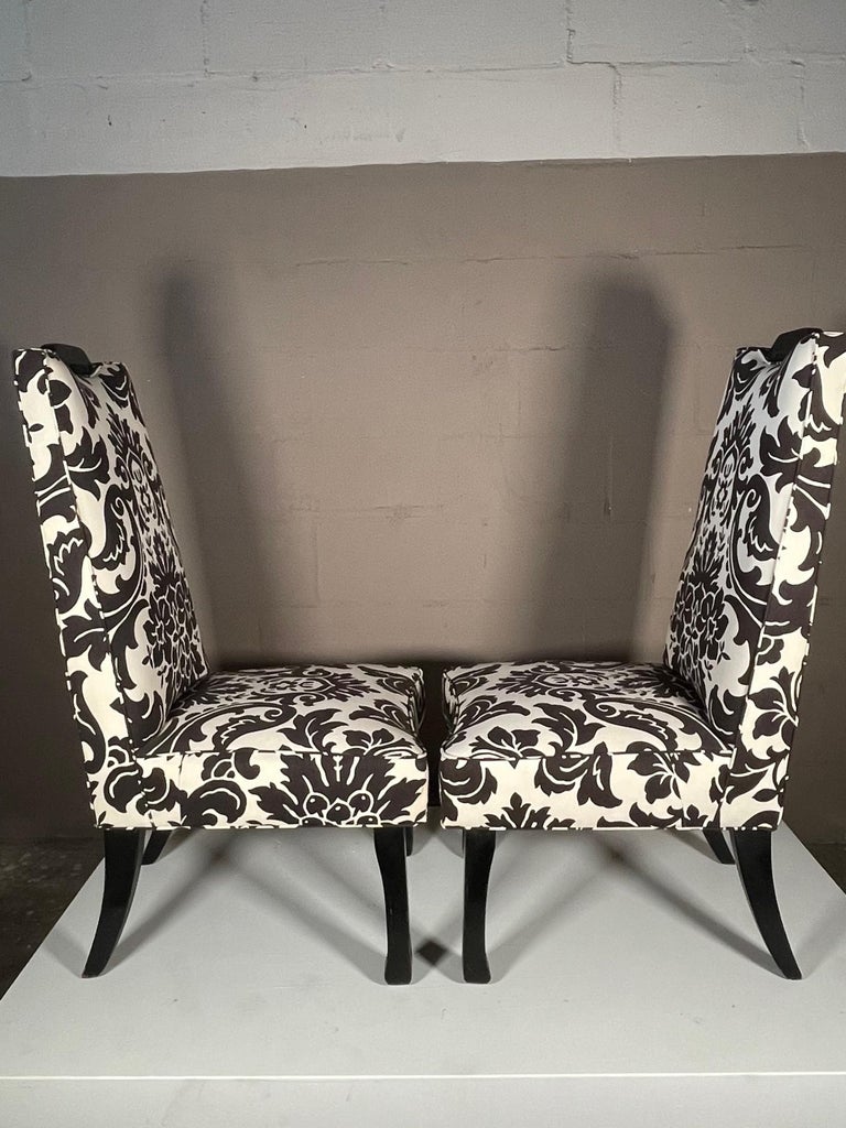 A Pair of Tall Upholstered Chairs For Sale at 1stDibs