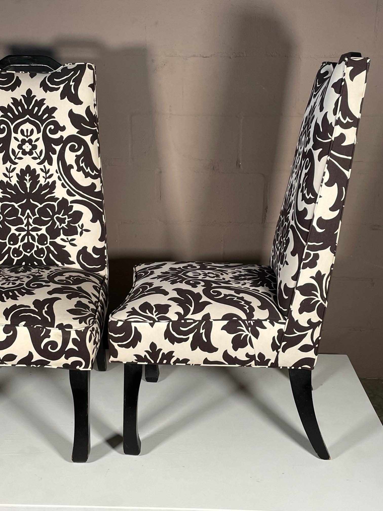 Mid-20th Century A Pair of Tall Upholstered Chairs For Sale