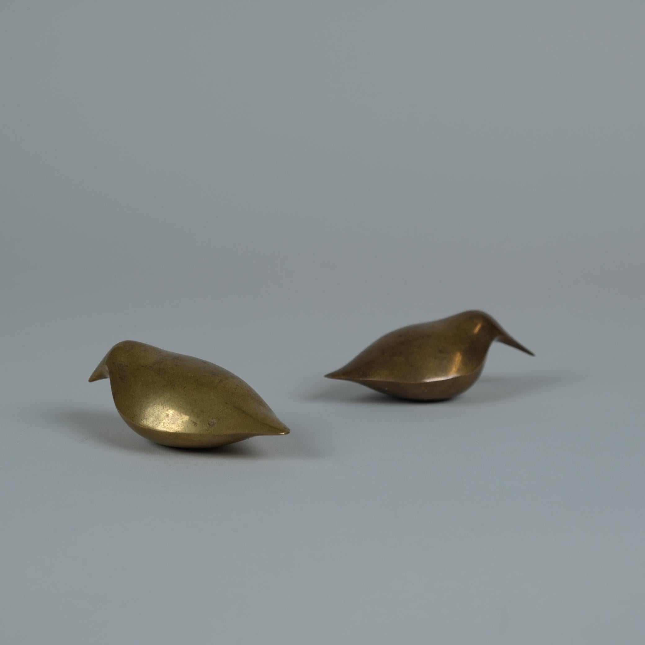 Scandinavian Modern A Pair of Tapio Wirkkala Bronze Bird Sculptures, Kultakeskus Hämeenlinna, 1970s For Sale