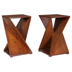 Pair of Teak Architectural Side or End Tables by Deborah Lockhart Phillips