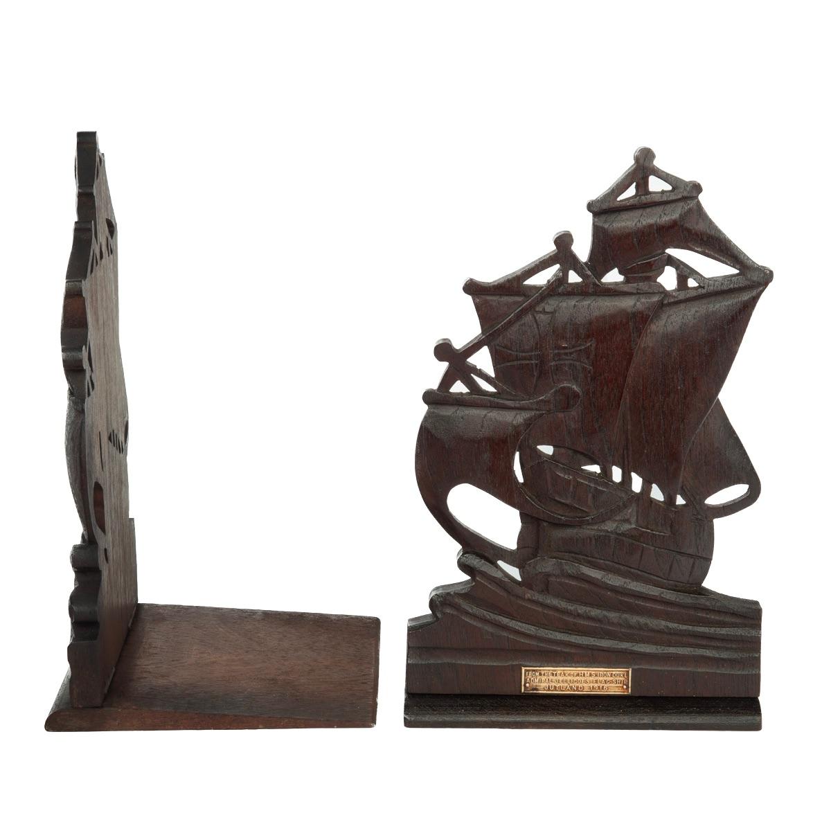 Early 20th Century A pair of teak bookends from the Iron Duke, Battle of Jutland, 1916 For Sale