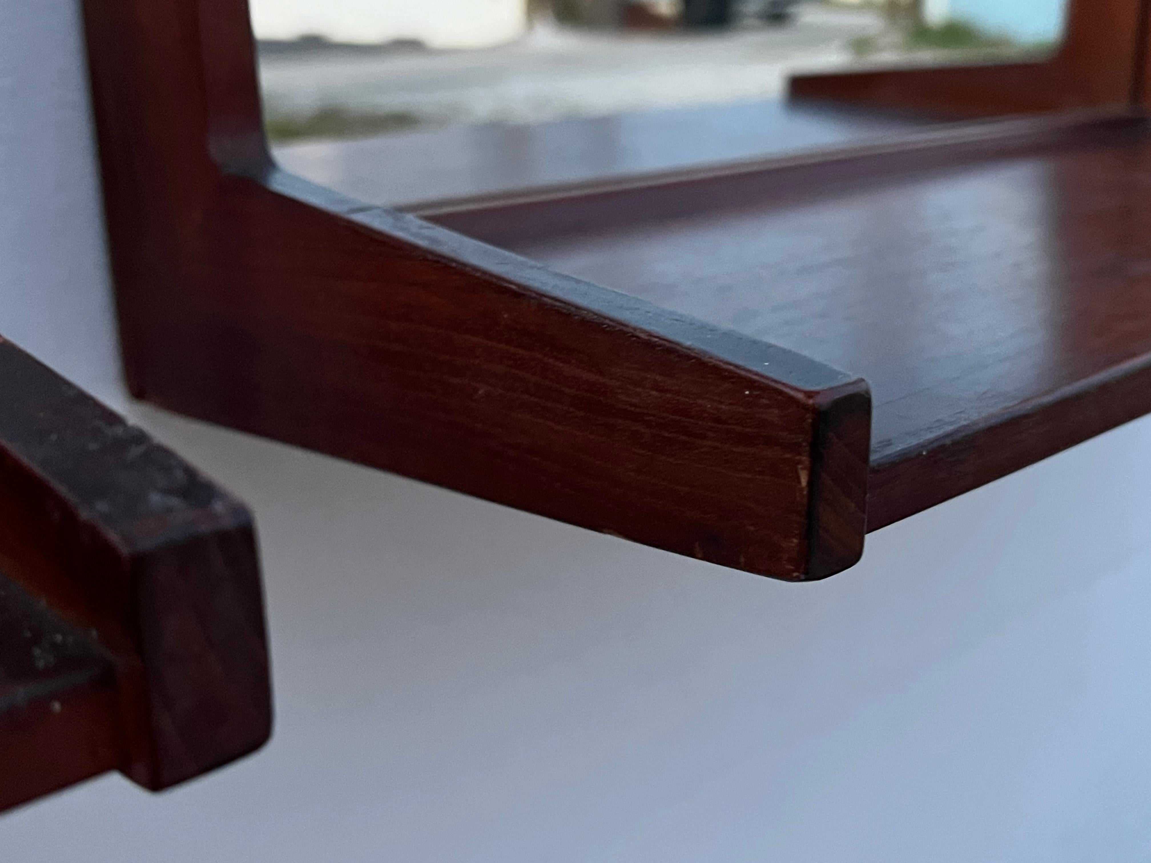 A Pair Of Teak Danish Mirrors With Shelves Aksel Kjersgaard 1960's For Sale 10