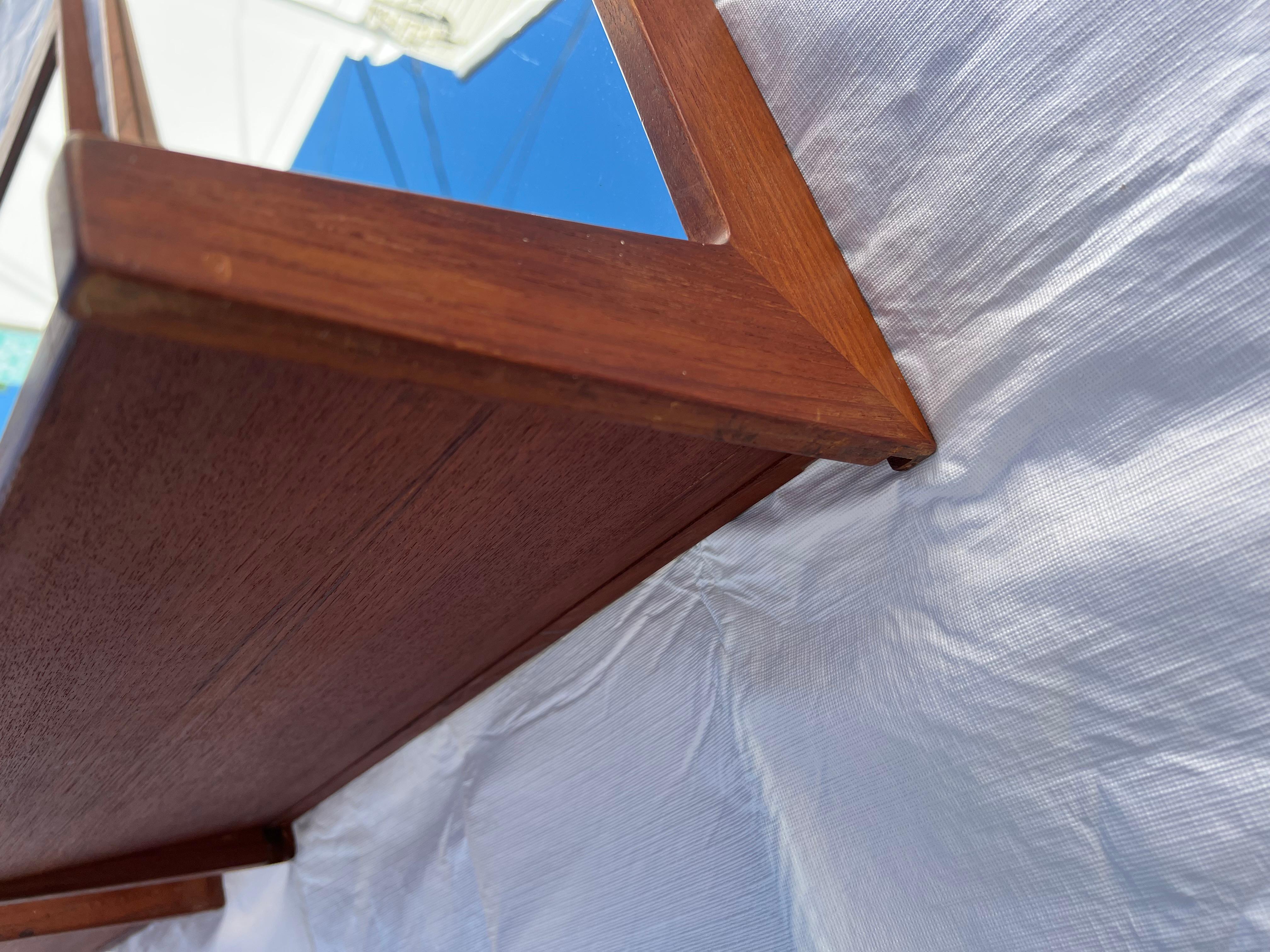 A Pair Of Teak Danish Mirrors With Shelves Aksel Kjersgaard 1960's For Sale 4