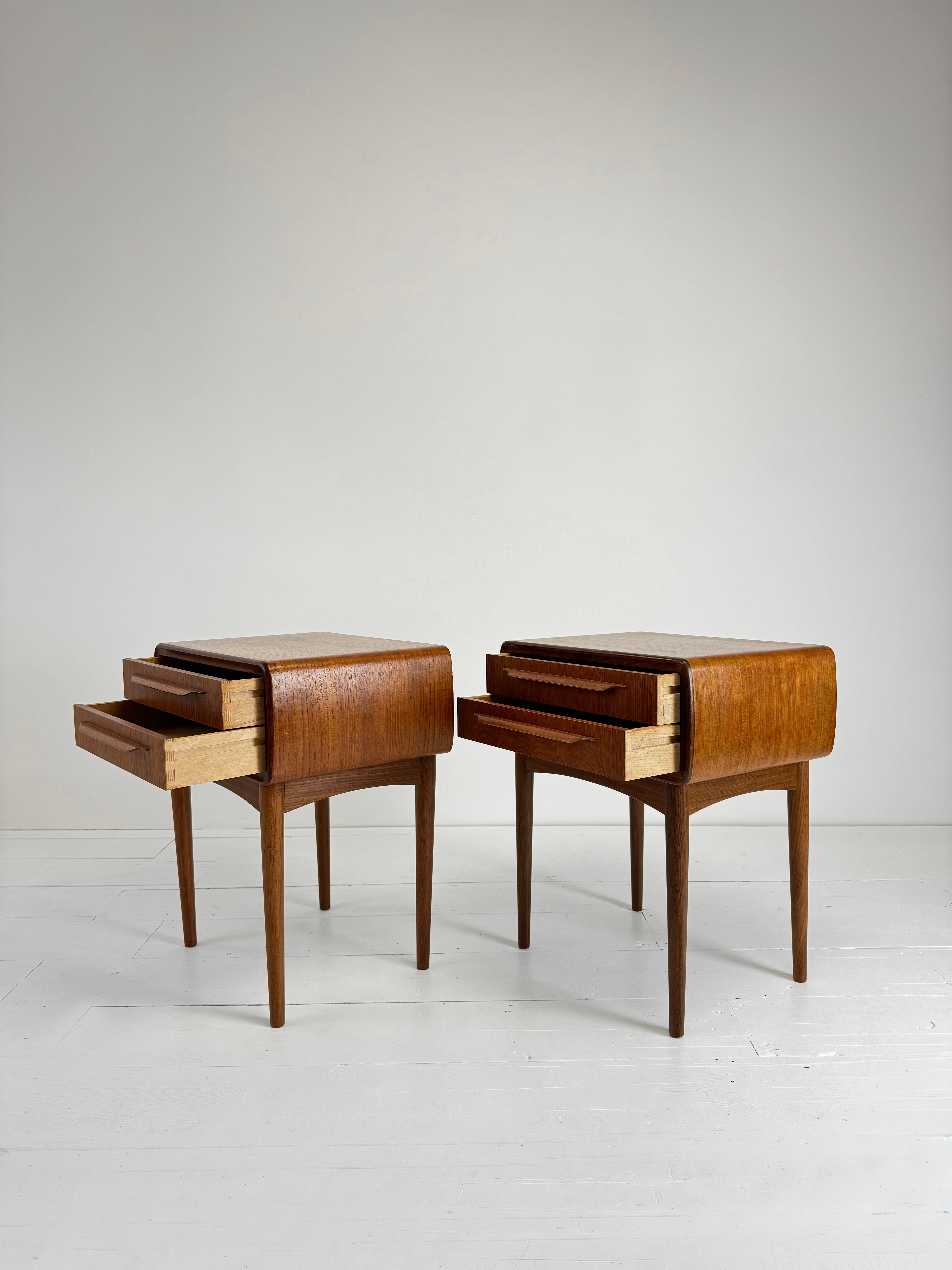 Danish A Pair of Teak Night Stands by Johaness Andersen c.1960's For Sale