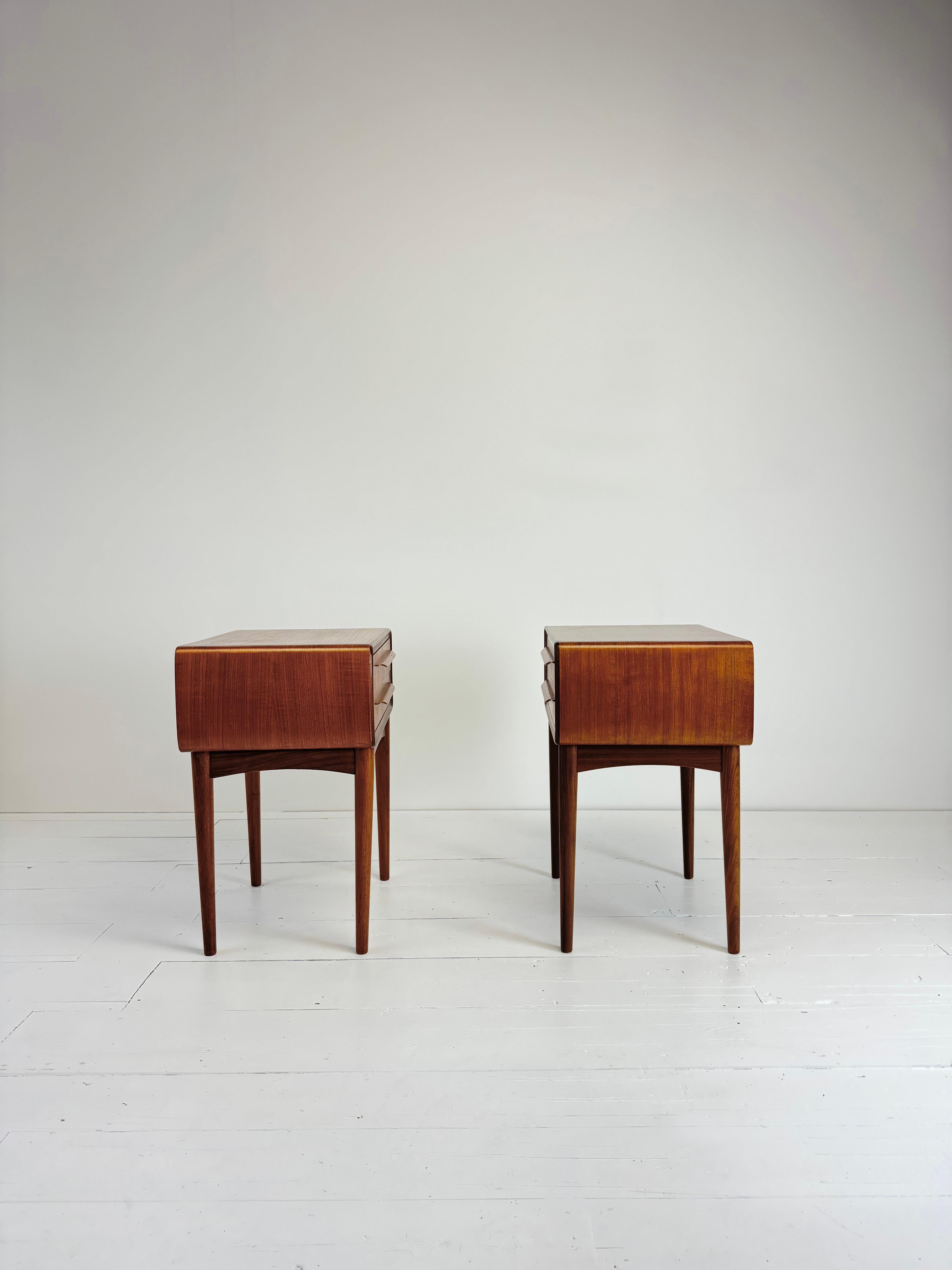 Polished A Pair of Teak Night Stands by Johaness Andersen c.1960's For Sale