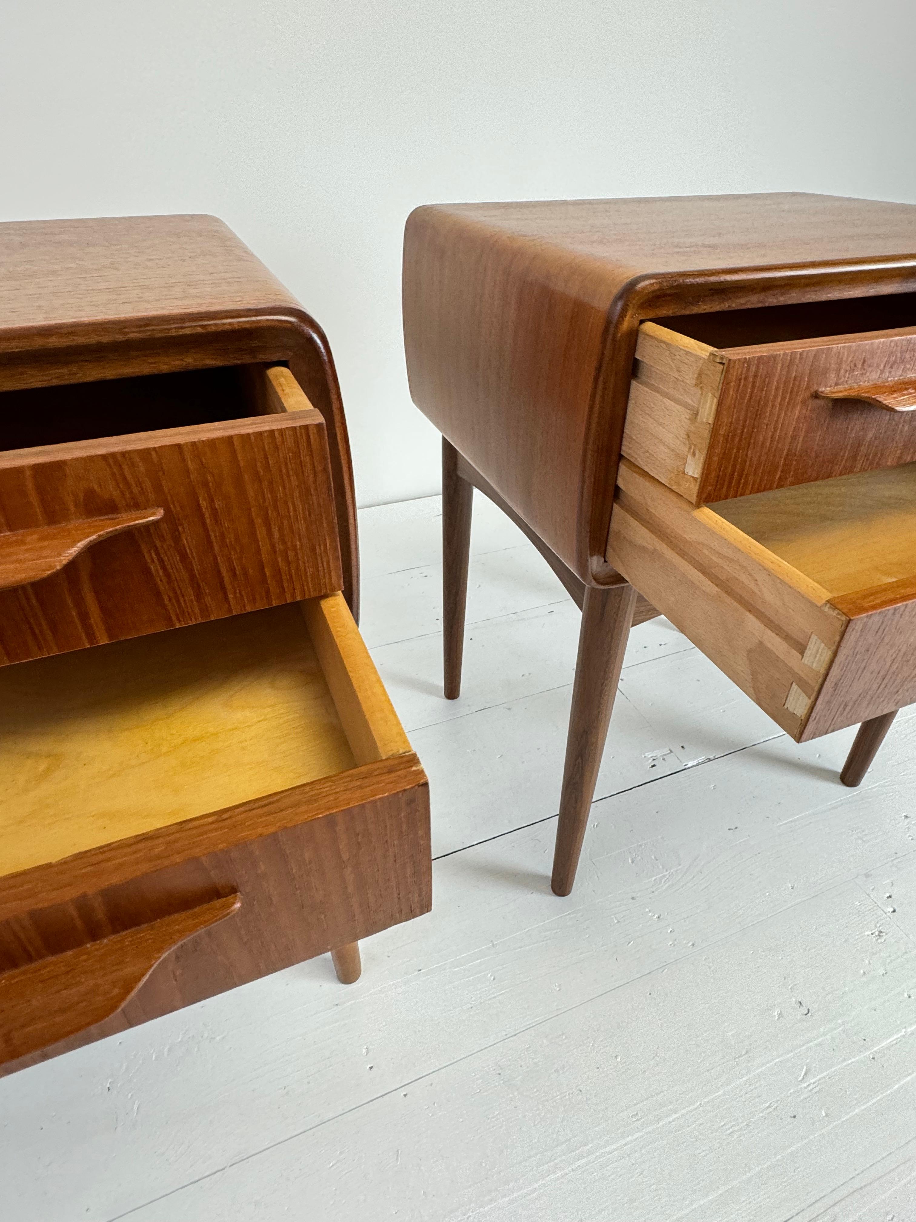Mid-20th Century A Pair of Teak Night Stands by Johaness Andersen c.1960's For Sale