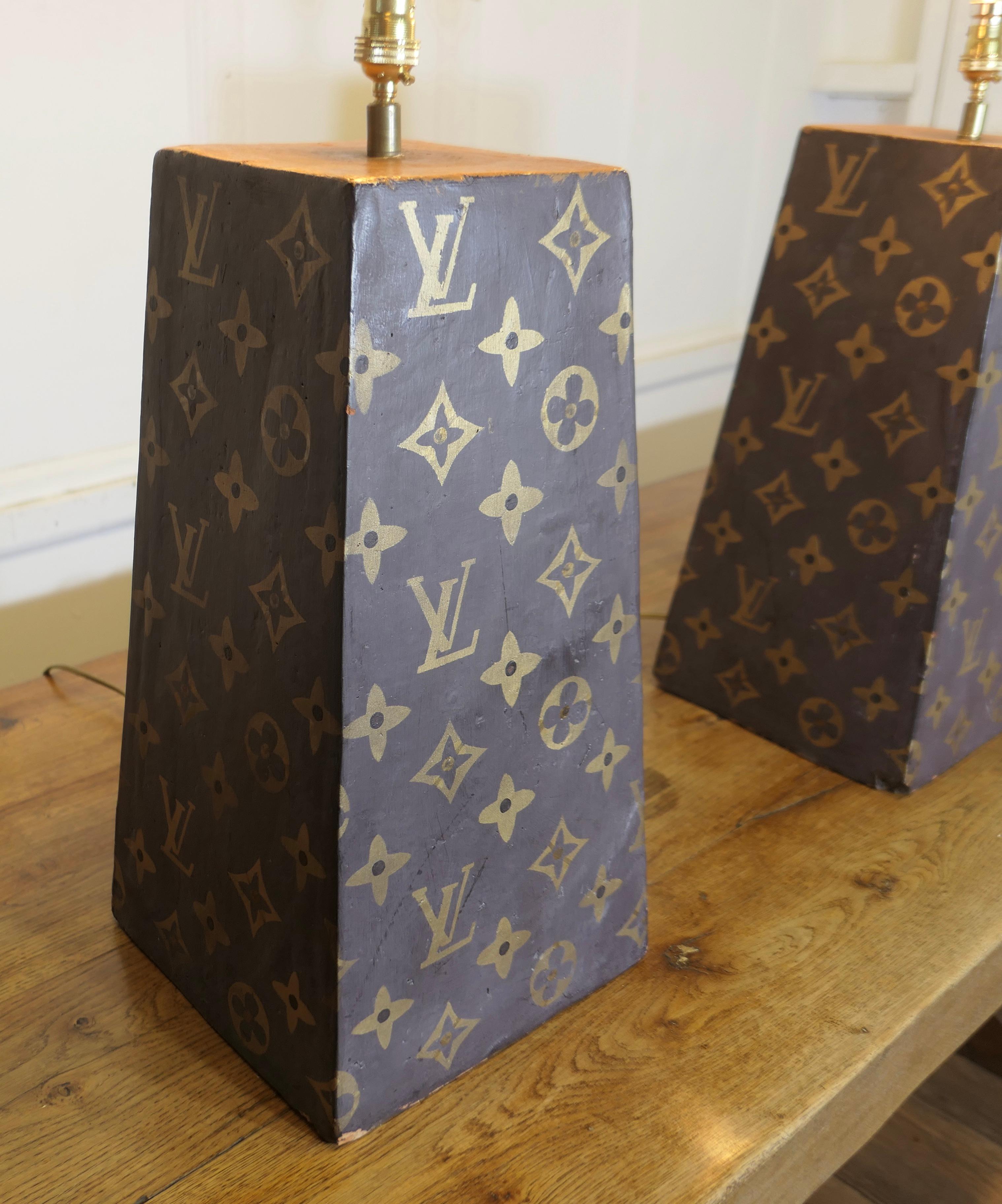 A Pair of Terracotta Painted Lamps for a Trade Display   The are extremely heavy In Good Condition For Sale In Godshill, Isle of Wight