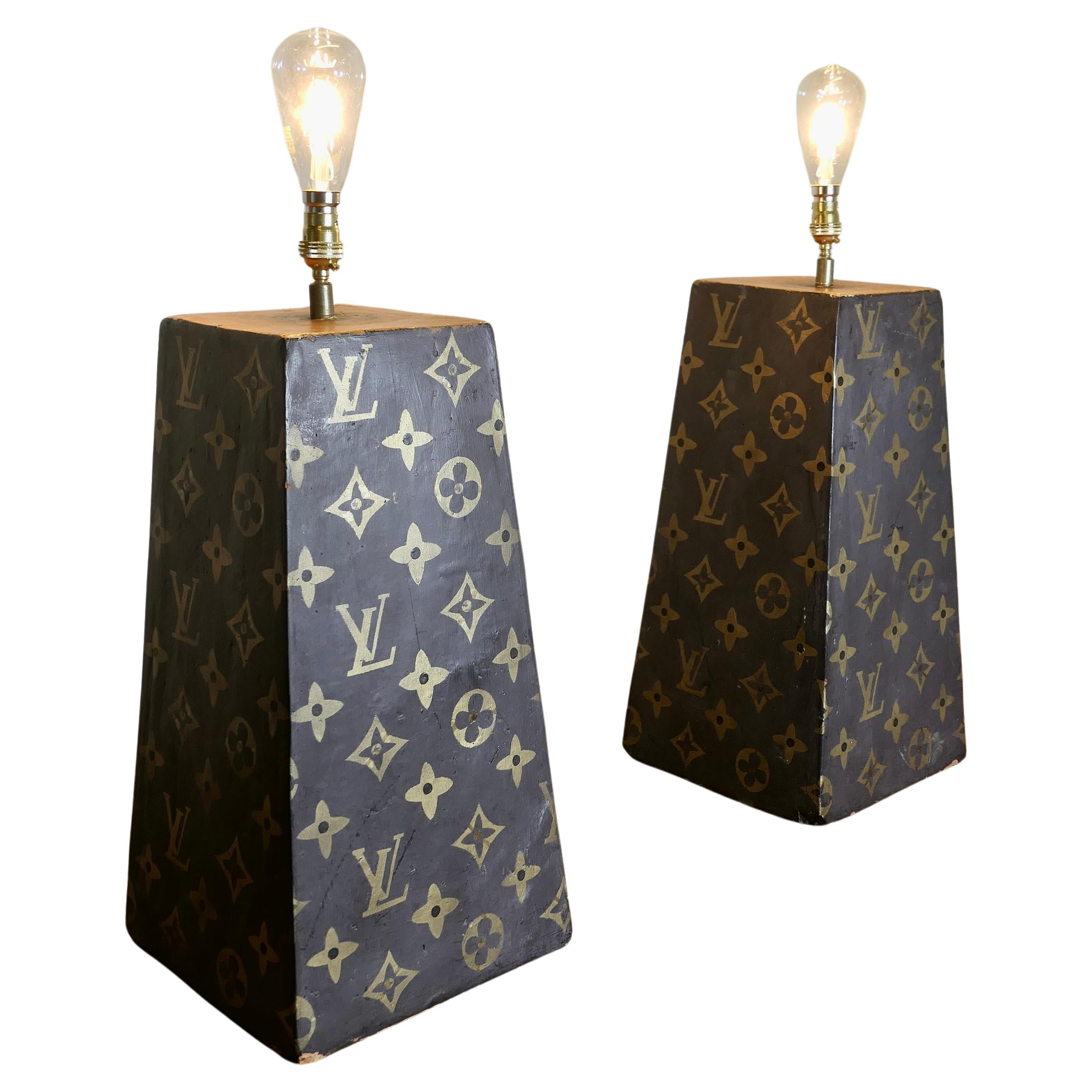 A Pair of Terracotta Painted Lamps for a Trade Display   The are extremely heavy For Sale