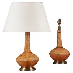 A Pair of Terracotta Peruvian Vases as Lamps