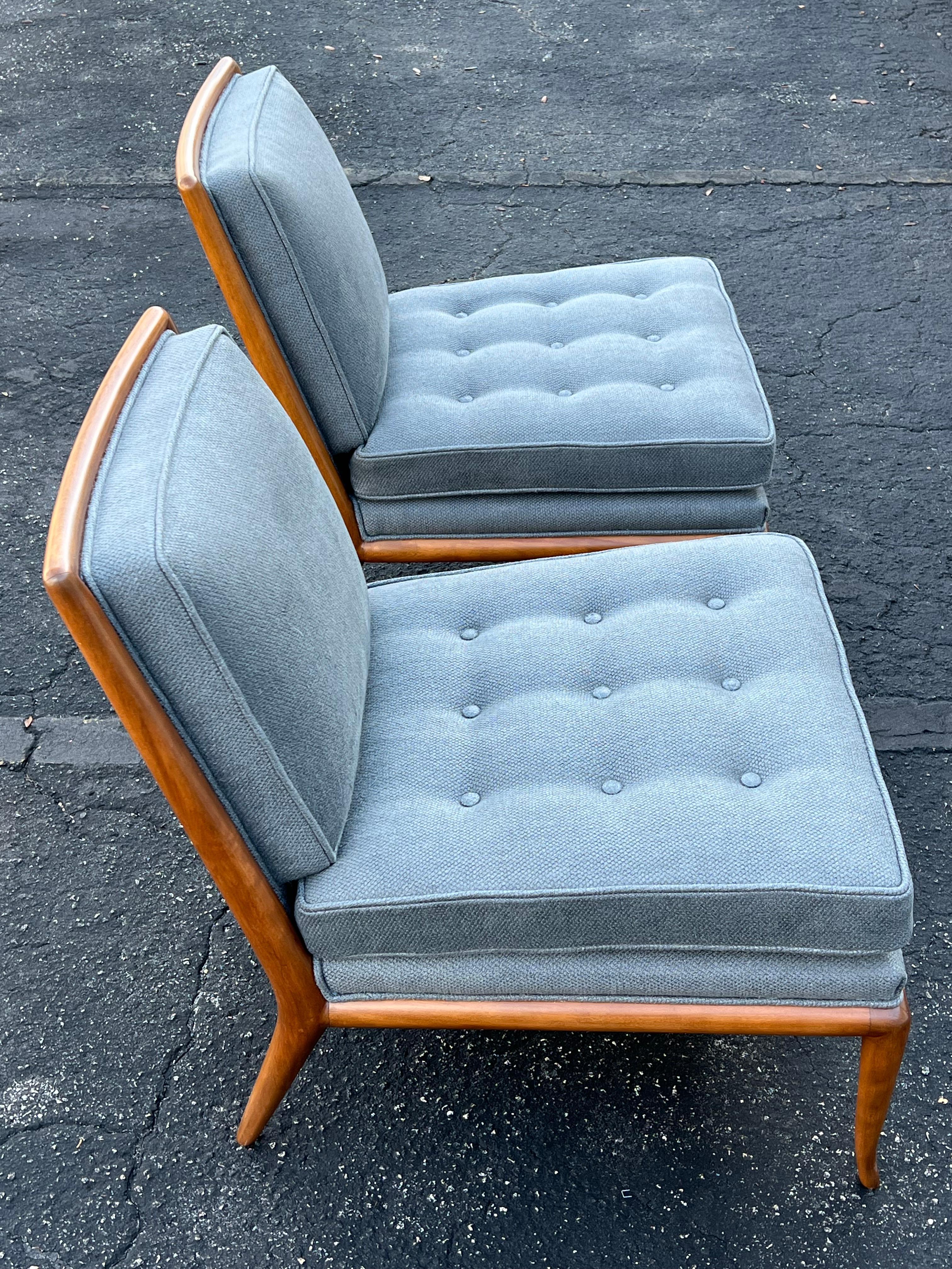 A Pair of T.H. Robsjohn-Gibbings Classic Slipper Chairs 6