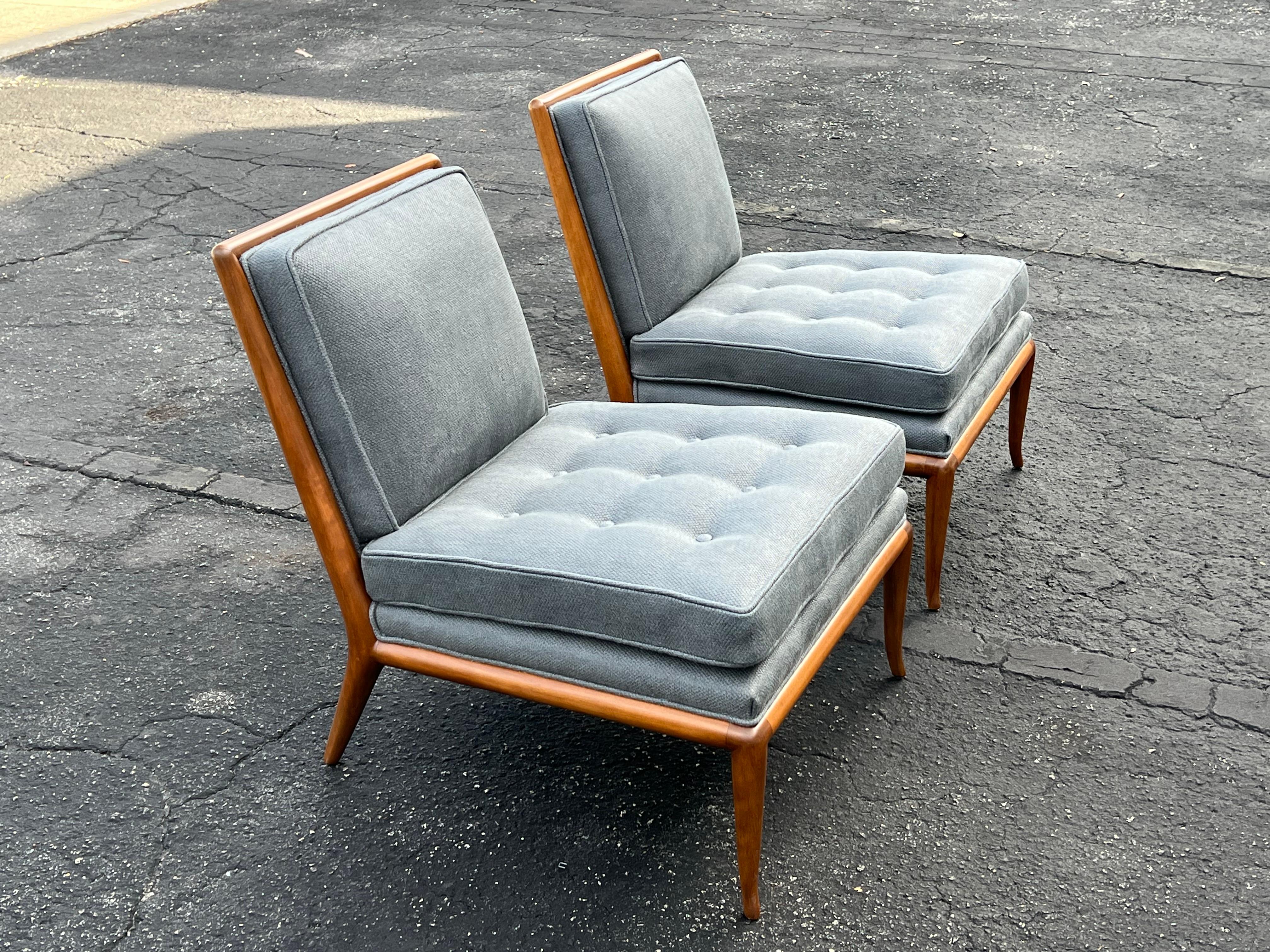 Mid-Century Modern A Pair of T.H. Robsjohn-Gibbings Classic Slipper Chairs