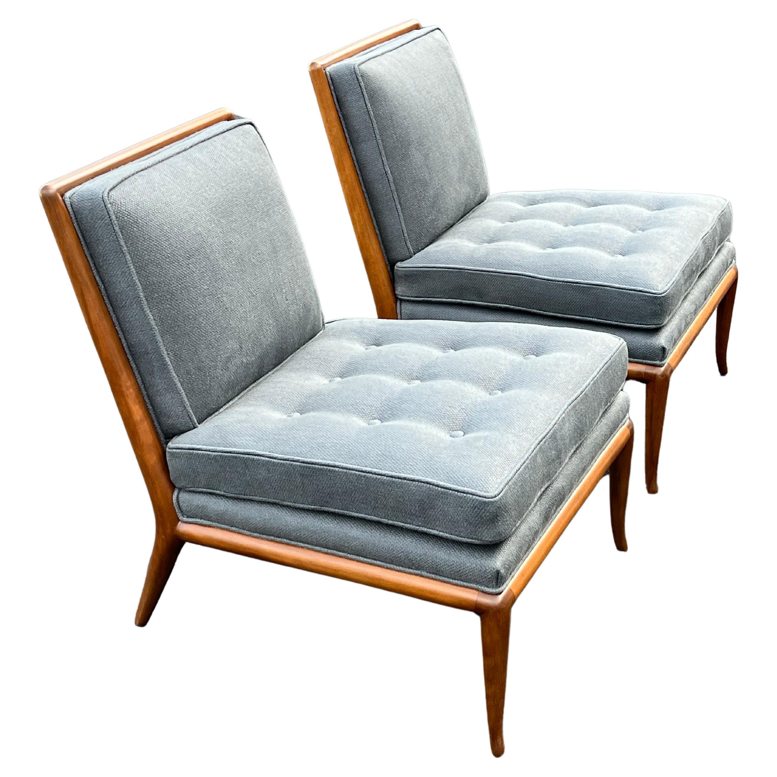 A Pair of T.H. Robsjohn-Gibbings Classic Slipper Chairs