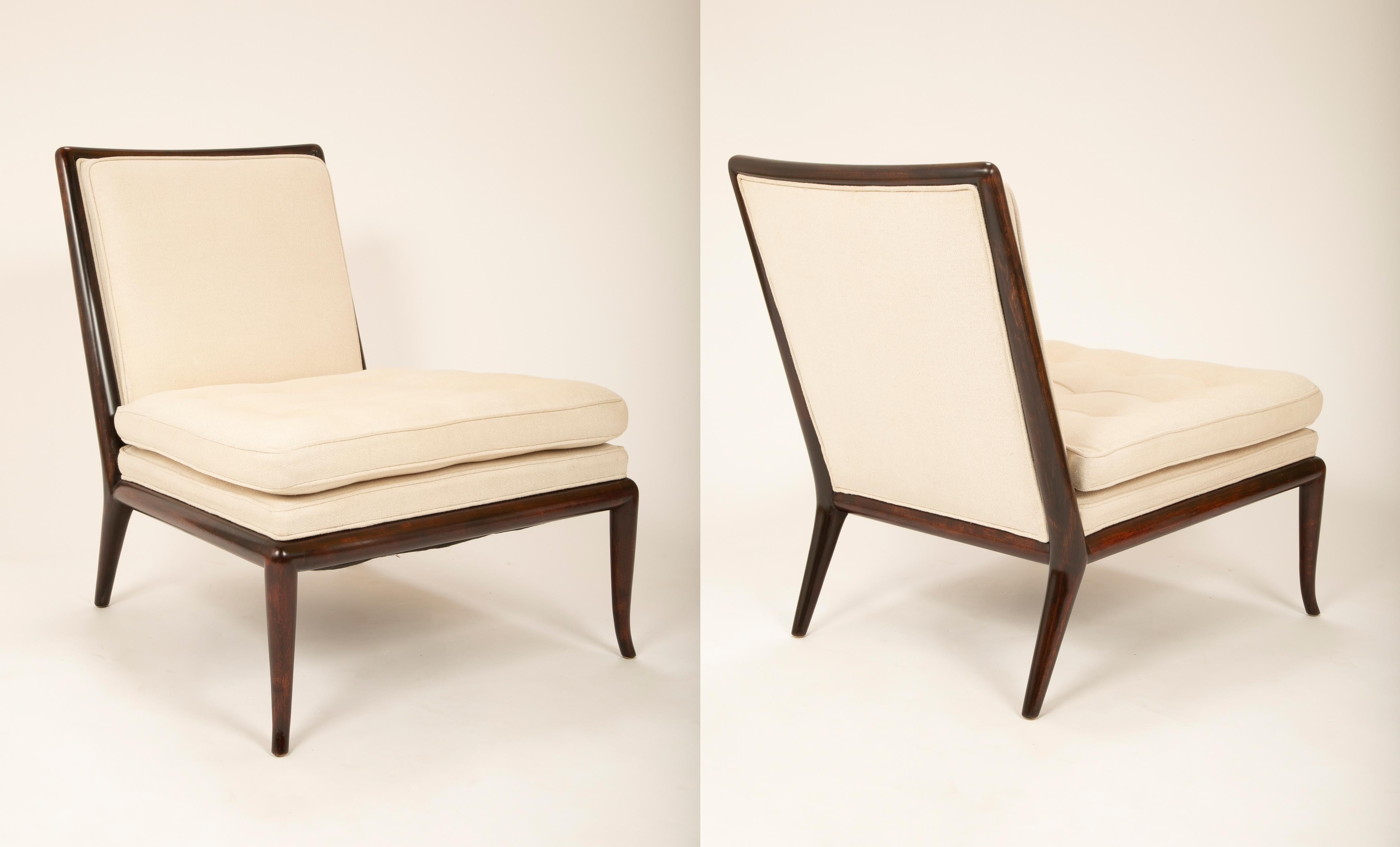 Mid-20th Century Pair of T.H. Robsjohn Gibbings Slipper Chairs