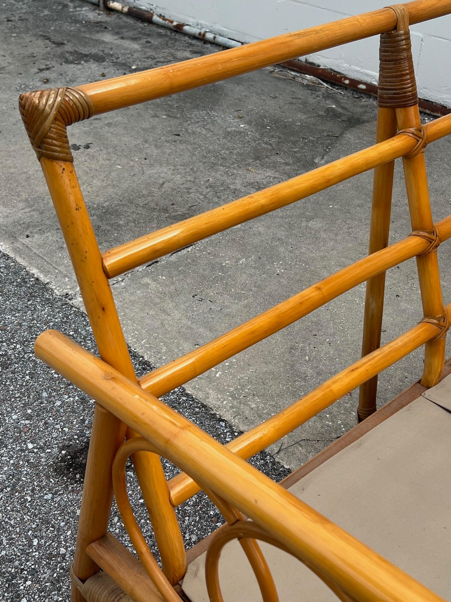 A Pair Of Three Seat Rattan Sofas For Sale 6