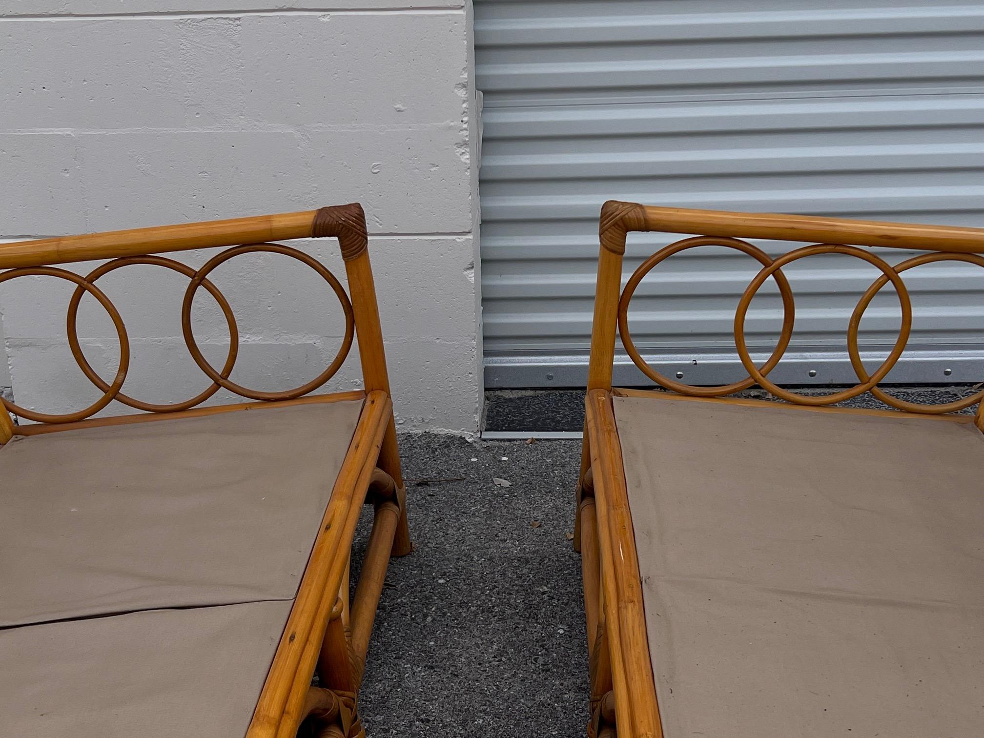 A Pair Of Three Seat Rattan Sofas For Sale 7