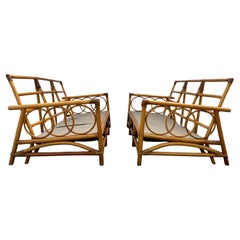 A Pair Of Three Seat Rattan Sofas