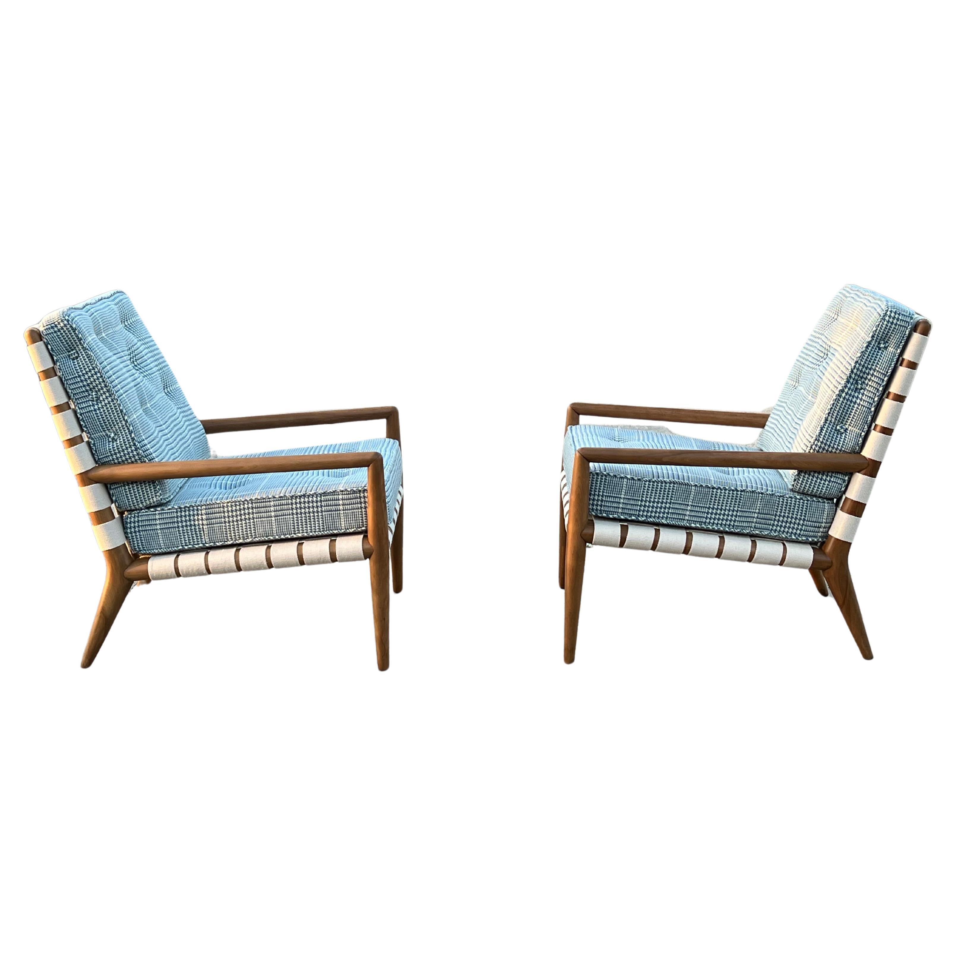 A Pair Of T.H.Robsjohn-Gibbings Strap Lounge Chairs Vintage 1950's  For Sale