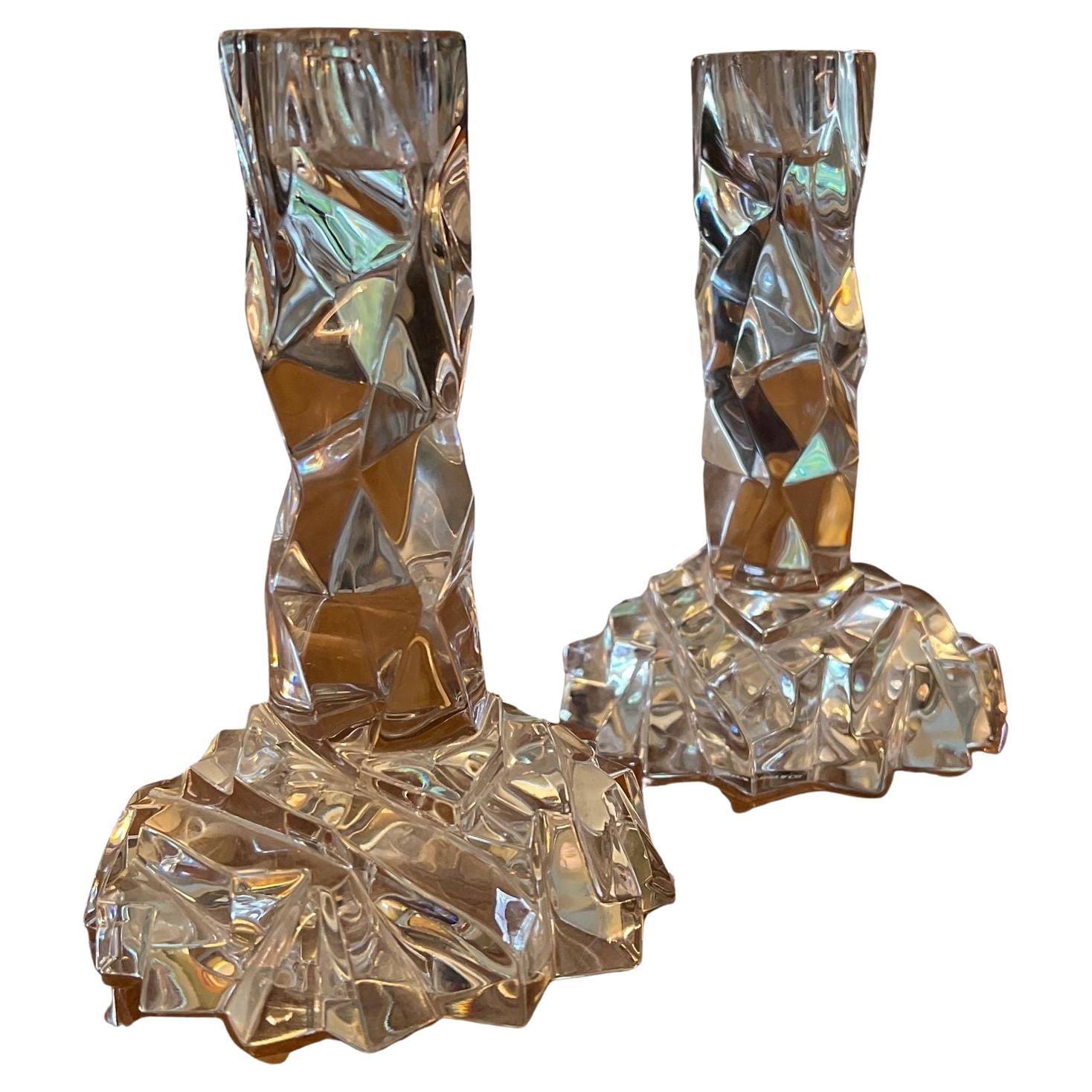 Pair of Tiffany Glass Candlesticks