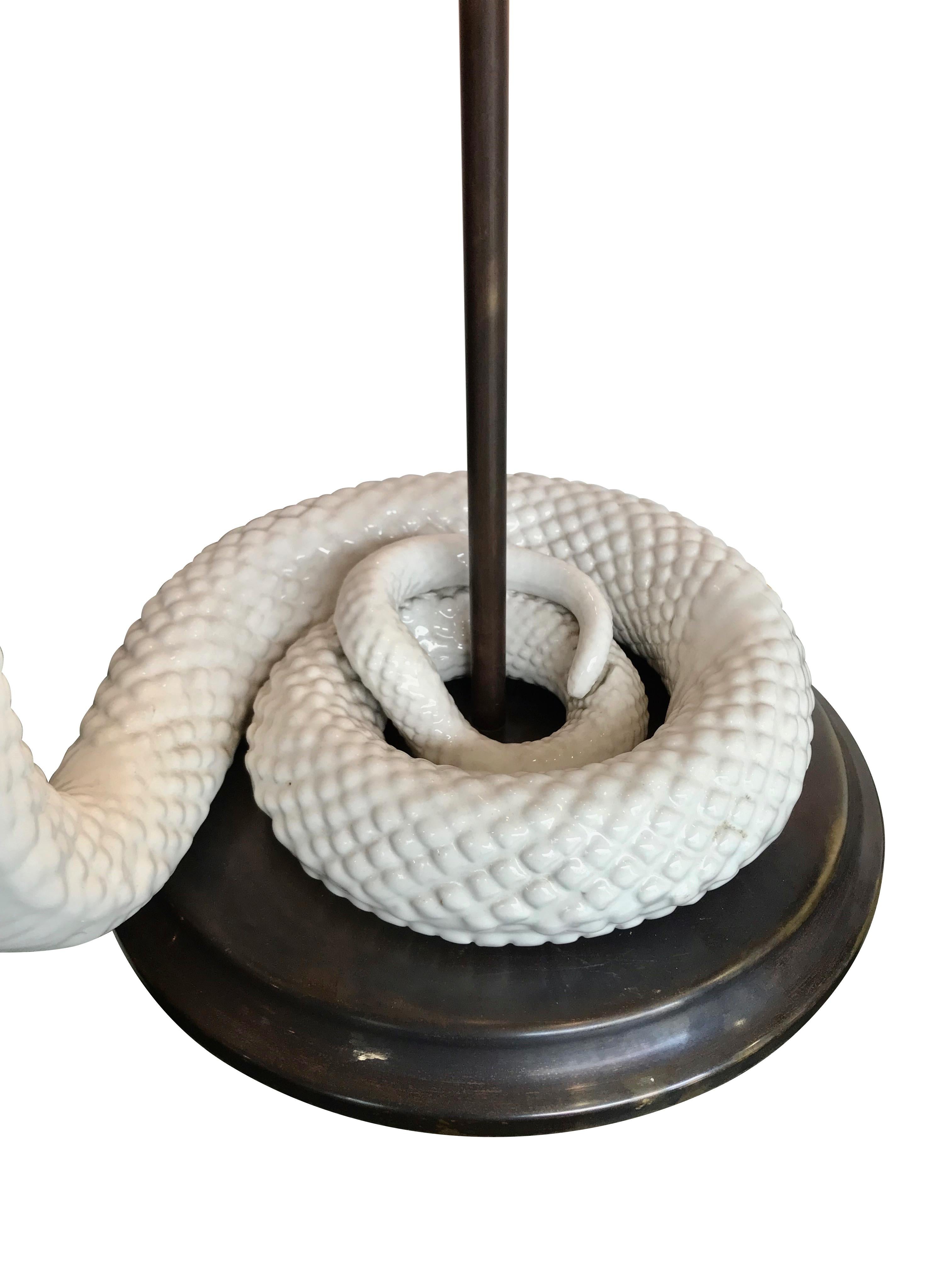 Fin du 20e siècle Paire de lampes cobra en céramique Tommaso Barbi en vente