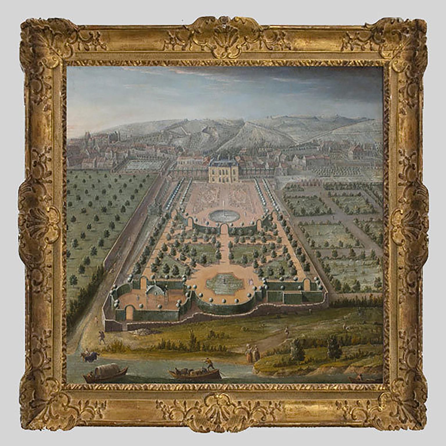 A pair of Topographical Portraits of the Pavillion and Village of Vaux-Sur-Seine, Painted for Jacques Fayolle, Ingenieur du Roi, by Pierre-Denis Martin. The House Almost Certainly Designed by Robert de Cotte (1717-1734).
Also Known Latterly as the