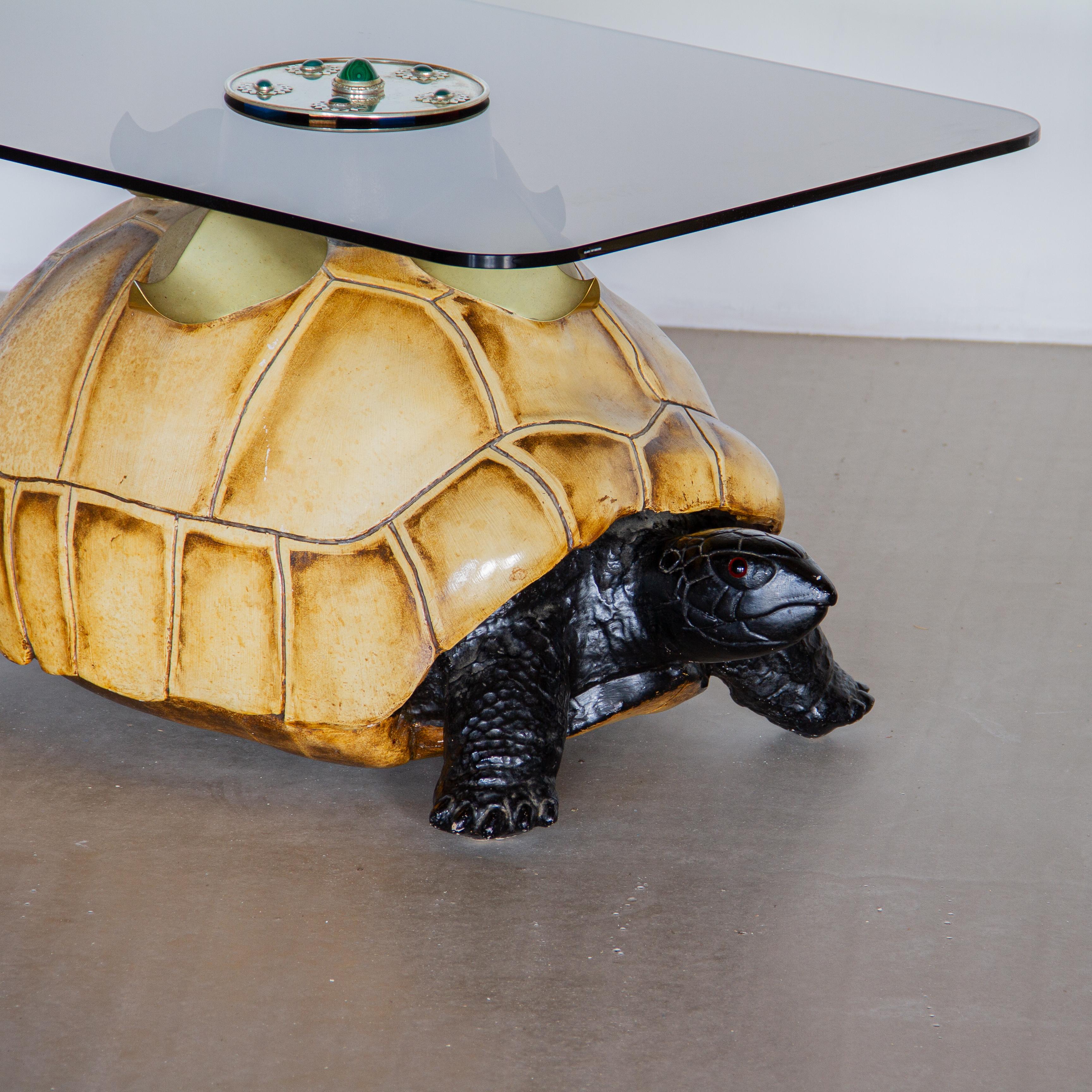 Brass Pair of Tortoise Coffee Tables by Anthony Redmile, 1970s