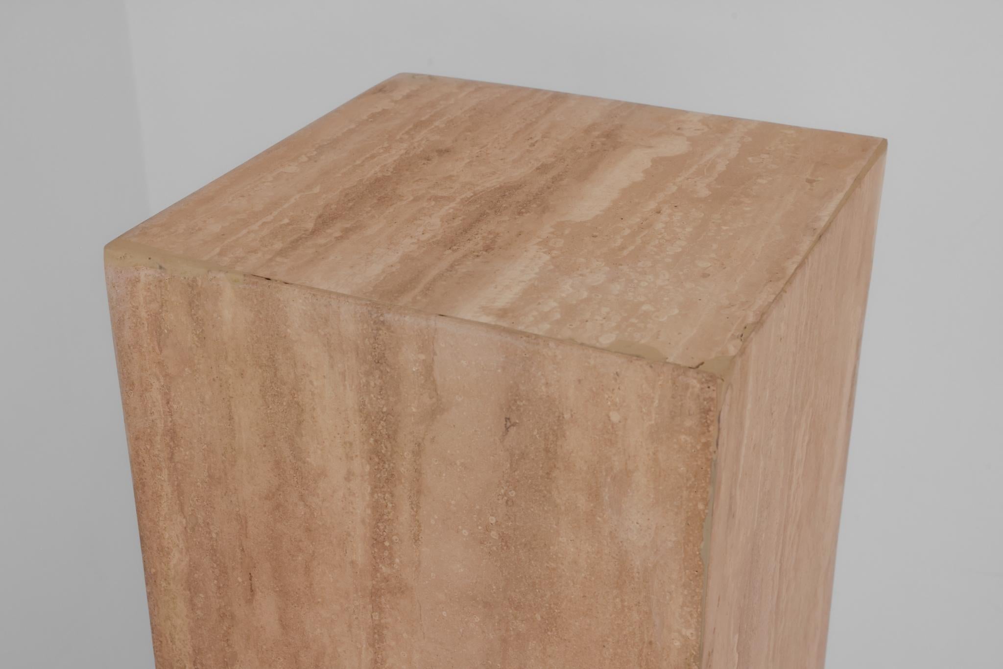 Pair of Travertine Pedestals For Sale 2