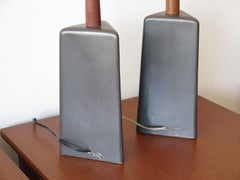 Pair of Triangular Black Lamps by Martz