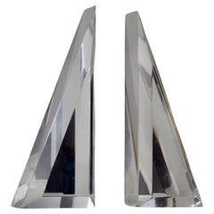 Paire de serre-livres triangulaires en lucite - France - années 1970