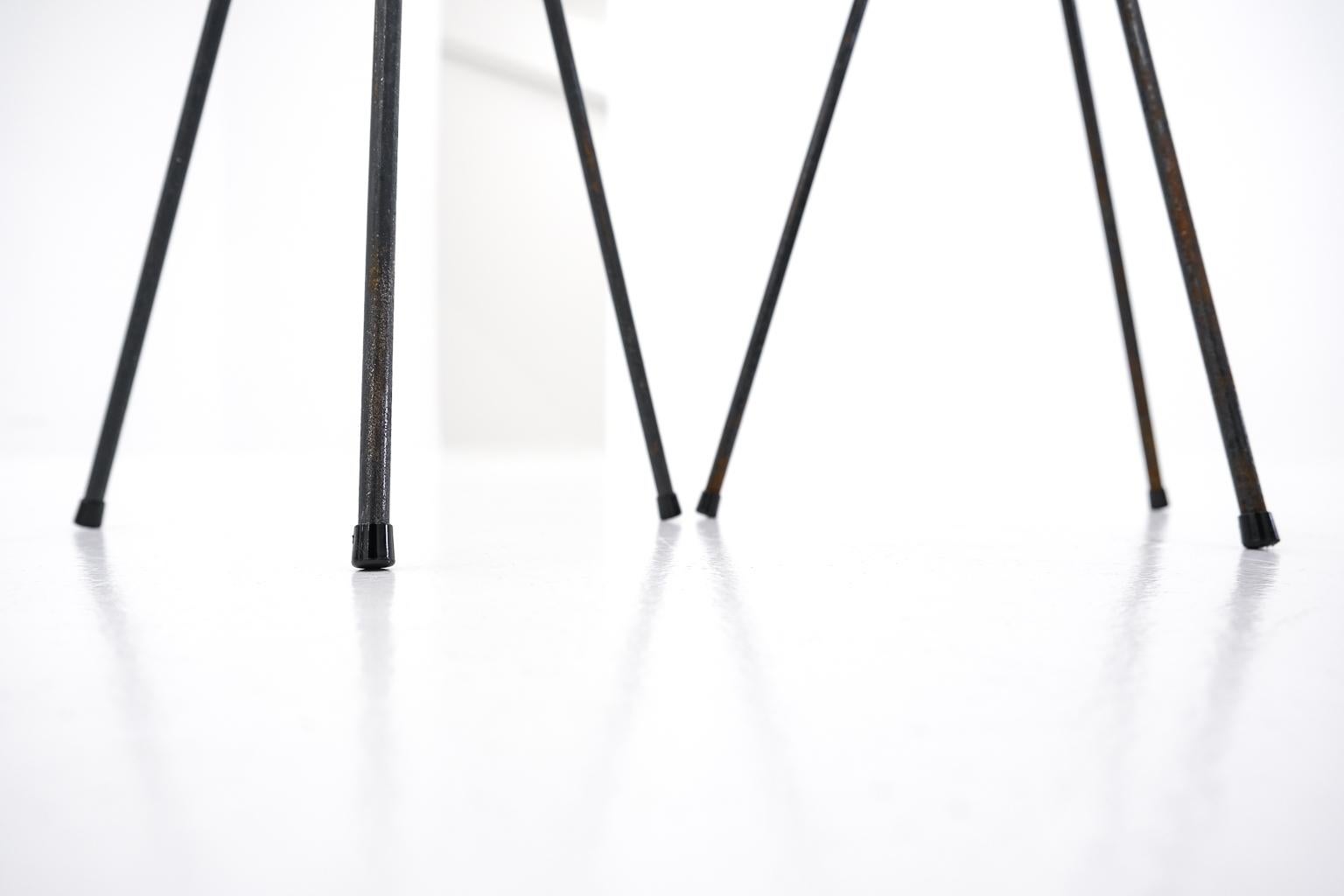 A Pair of tripod stool by Jean Raymond Picard/Jean-René Picard for S.E.T.A. For Sale 4