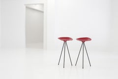 A Pair of tripod stool by Jean Raymond Picard/Jean-René Picard for S.E.T.A.