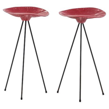 A Pair of tripod stool by Jean Raymond Picard/Jean-René Picard for S.E.T.A. For Sale