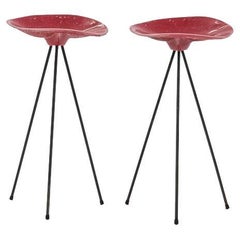 A Pair of tripod stool by Jean Raymond Picard/Jean-René Picard for S.E.T.A.