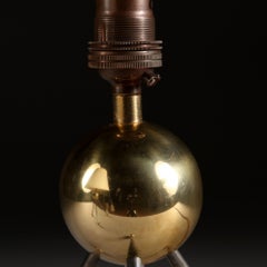 Pair of Tripod Table Lamps of Sputnik Form, in Steel and Brass, Contemporary