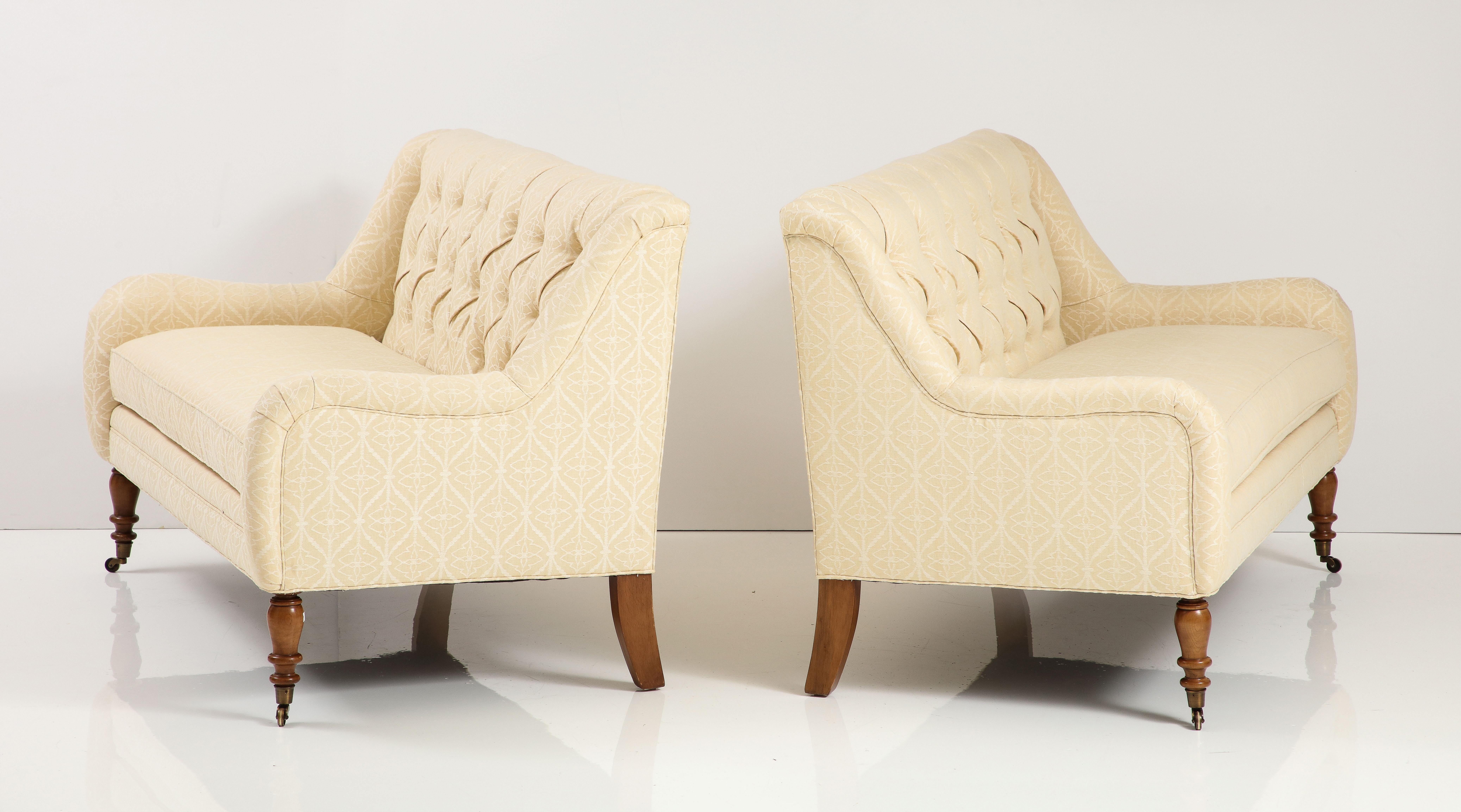 Contemporary Pair of Tufted Loveseats