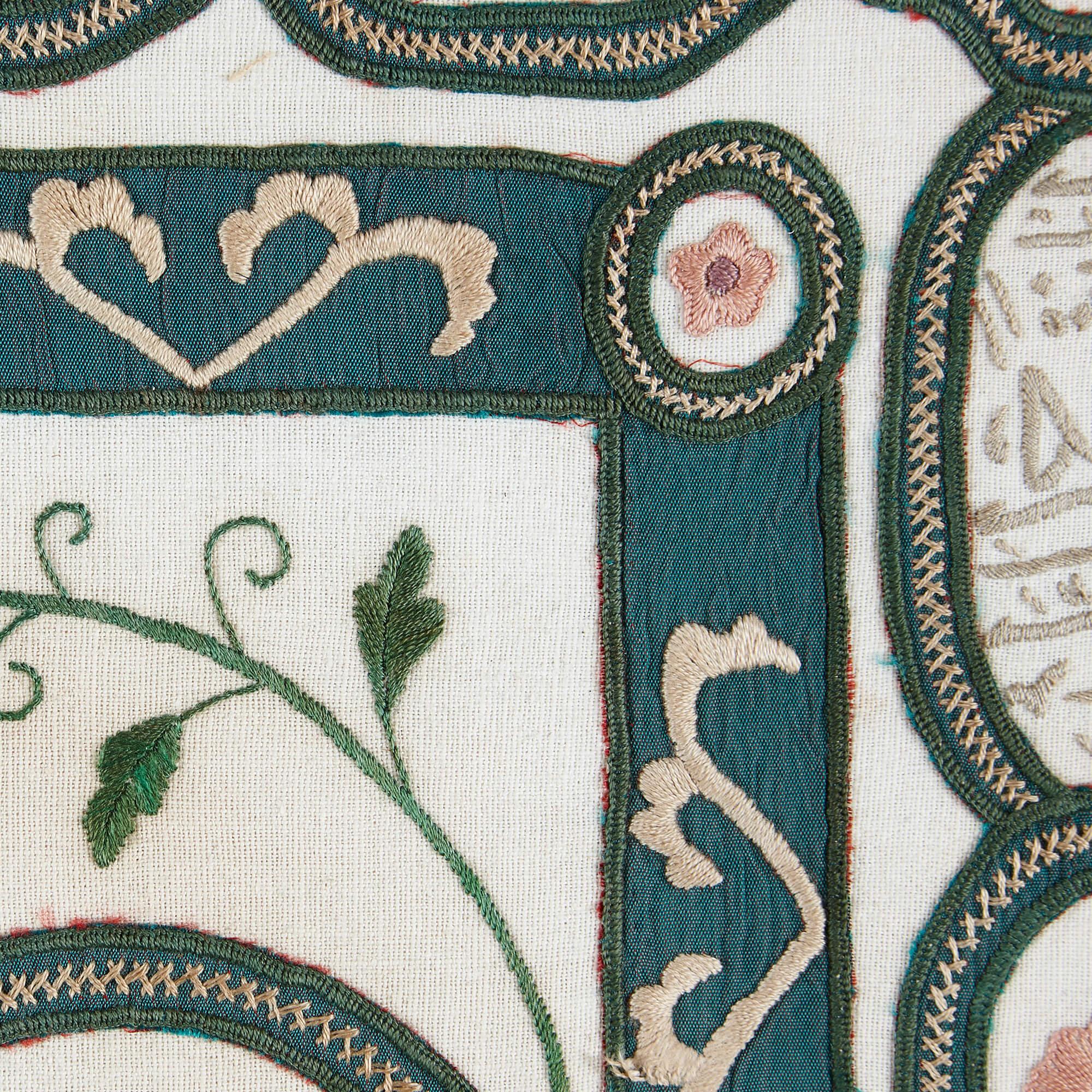 Islamic Pair of Turkish 19th Century Antique Ottoman Embroideries For Sale