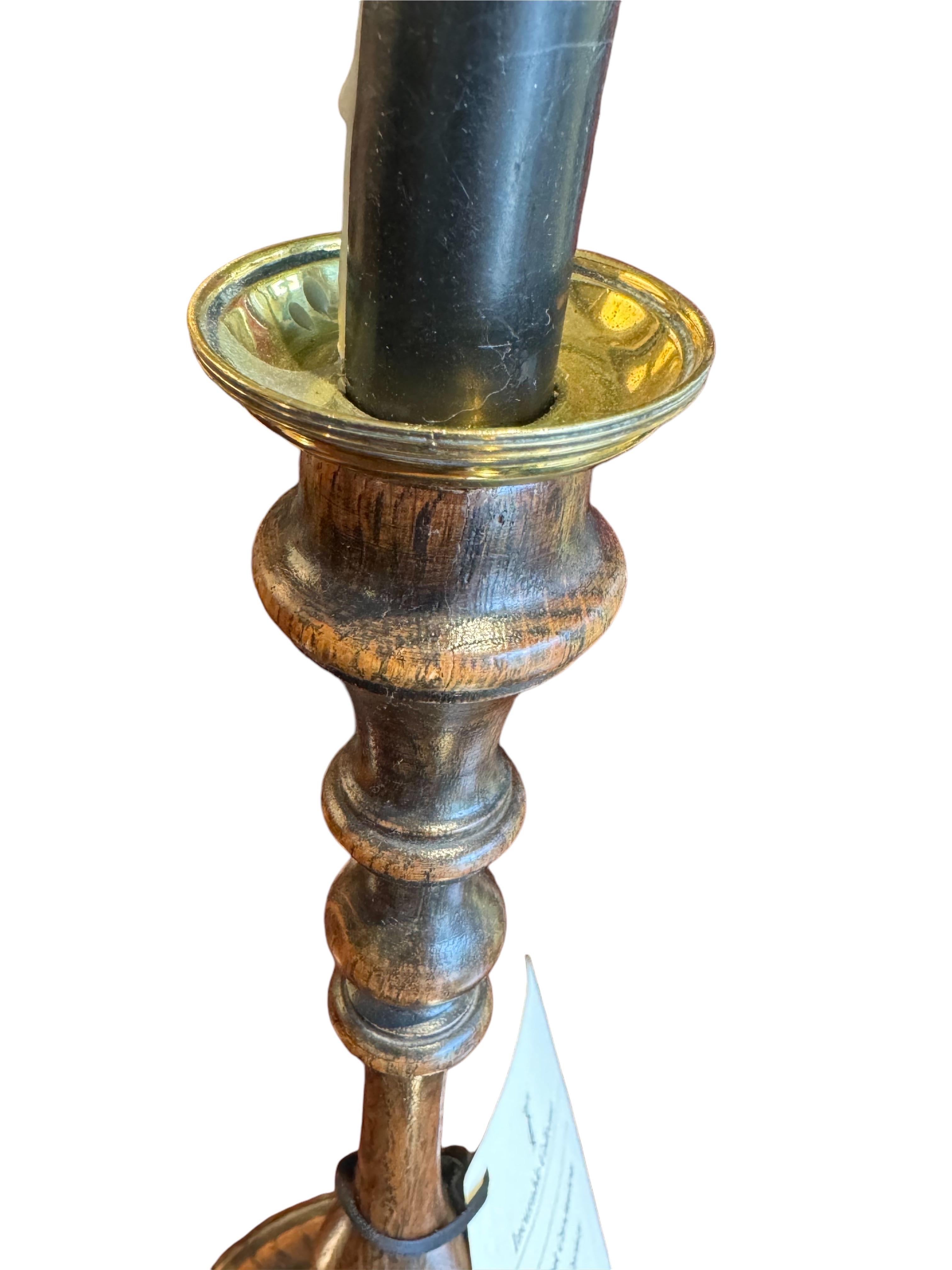 American A Pair of Turned Candlesticks For Sale