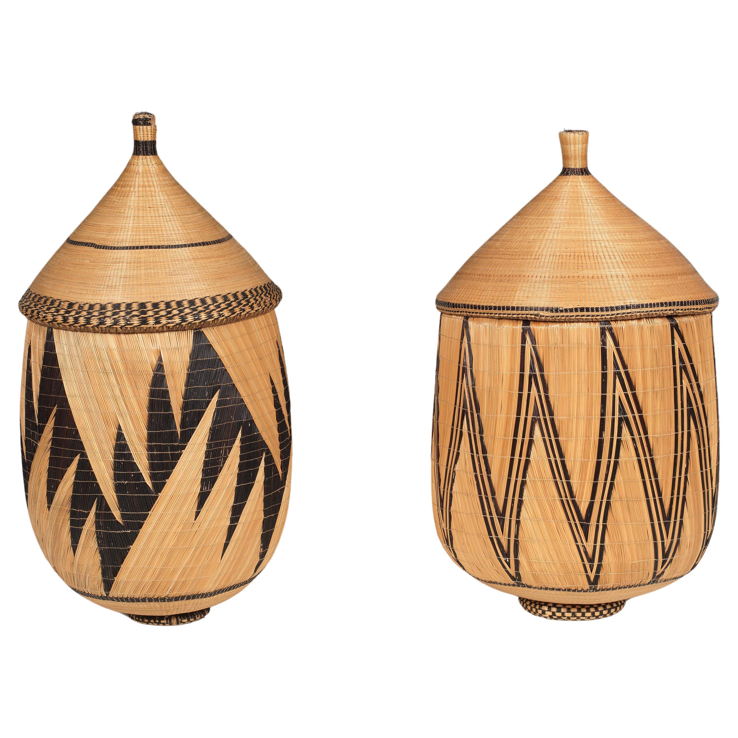 A pair of Tutsi Prestige baskets, Rwanda, mid 20th century