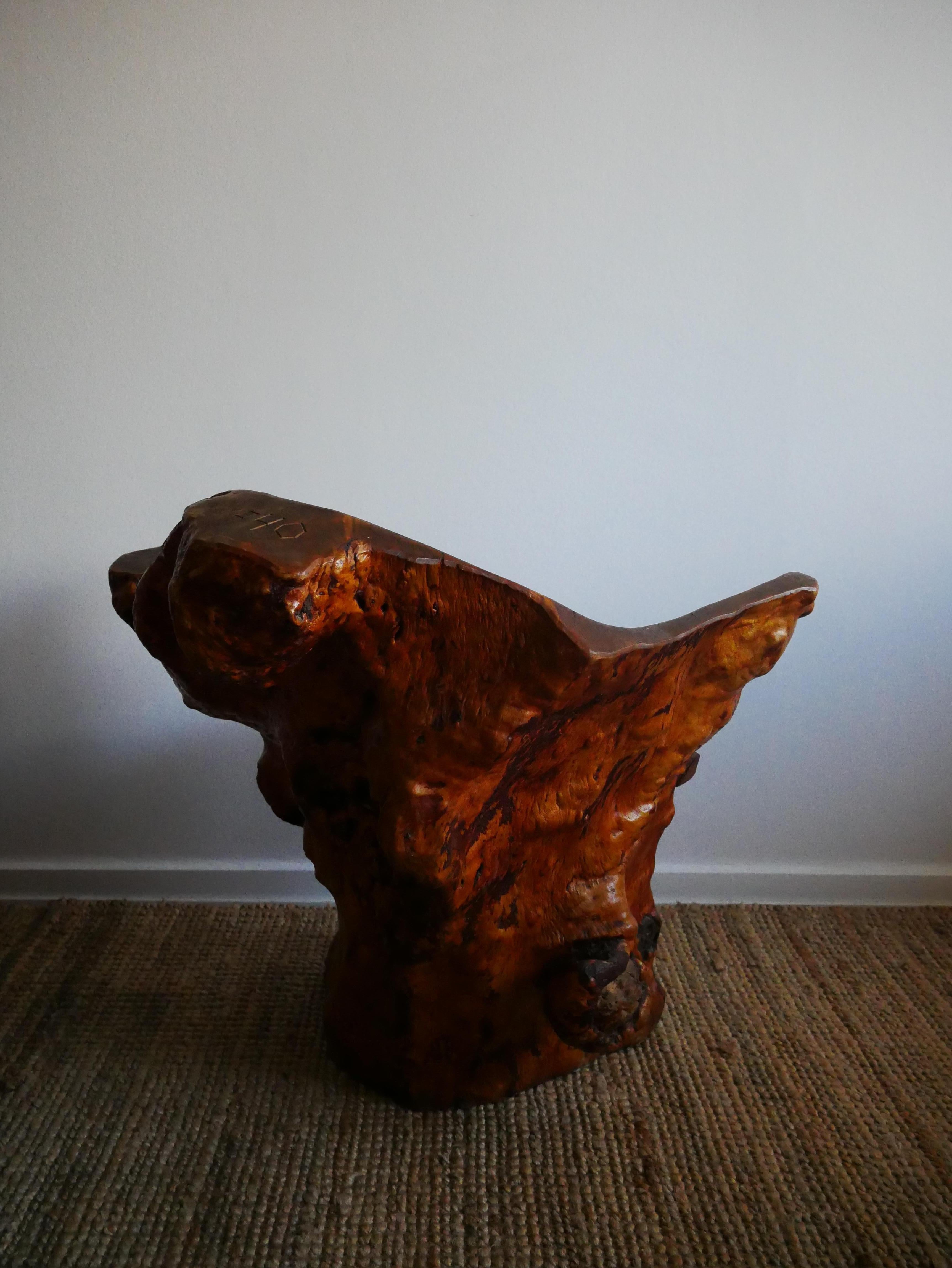 A pair of two Birch Burl Chairs made in 1940, Sweden For Sale 9