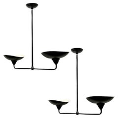 Paire de lampes industrielles à deux lumières