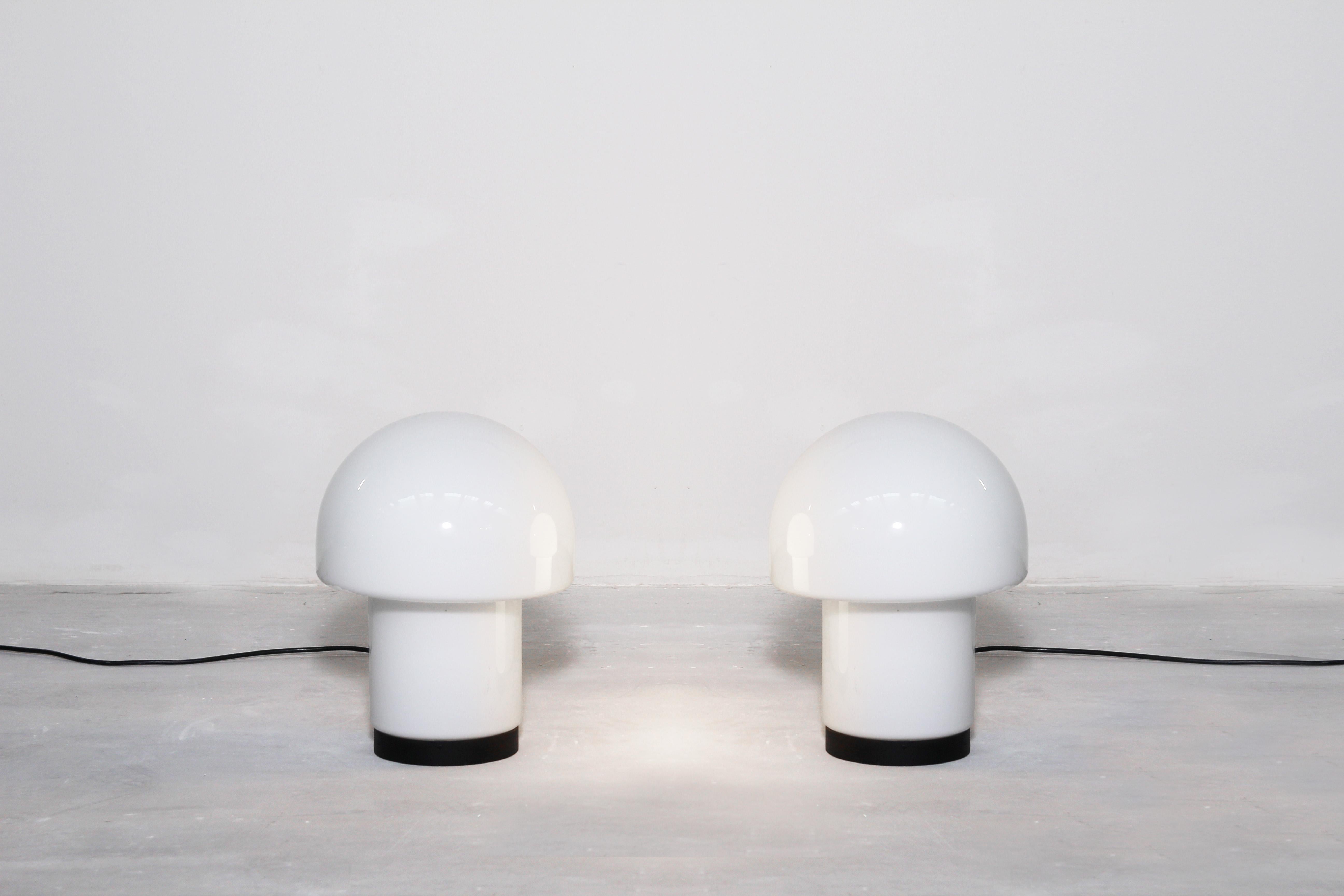 20th Century Pair of Two Table Lamps Lights by Glashütte Limburg, Germany, 1960s