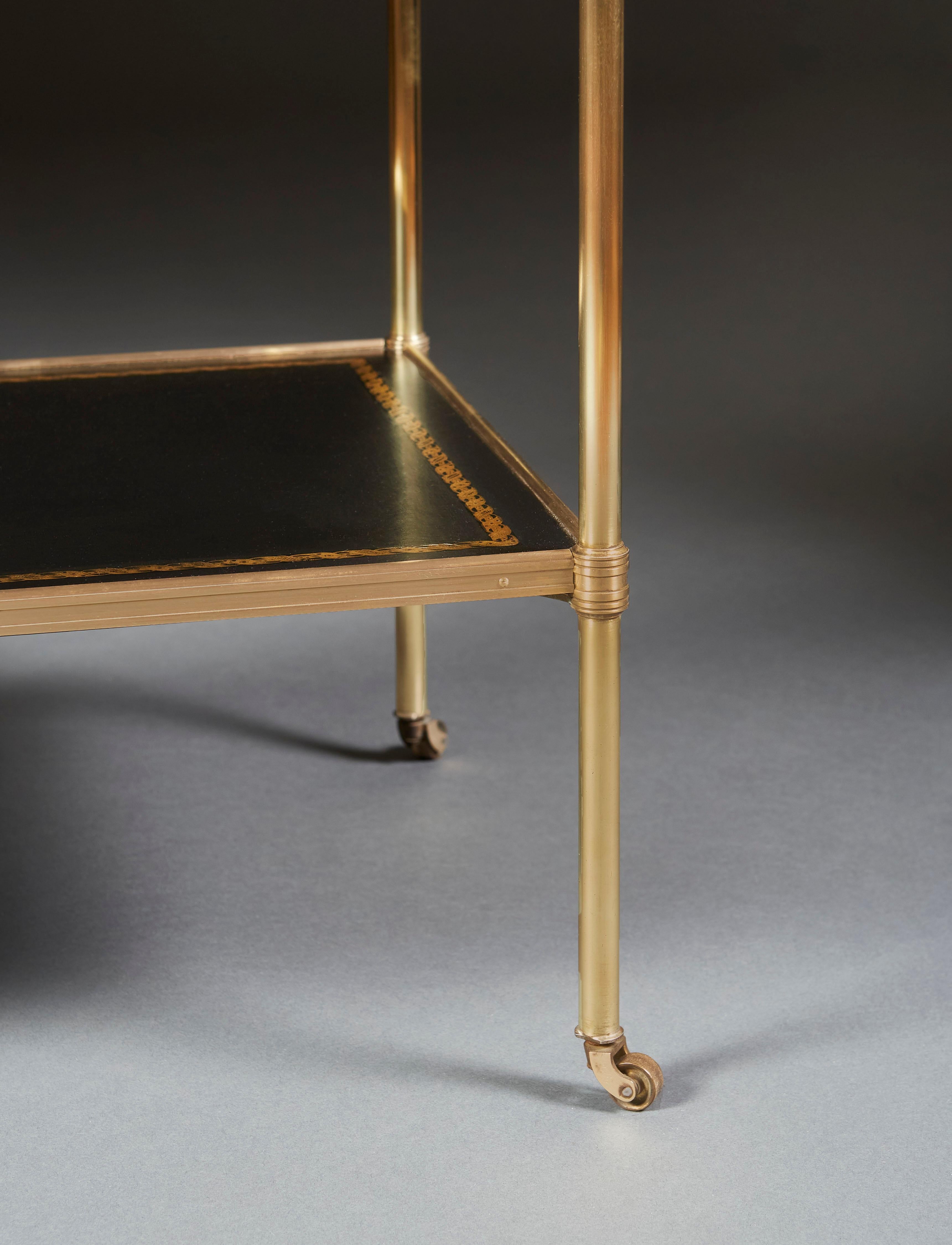 Brass Pair of Two Tier Edwardian Etageres