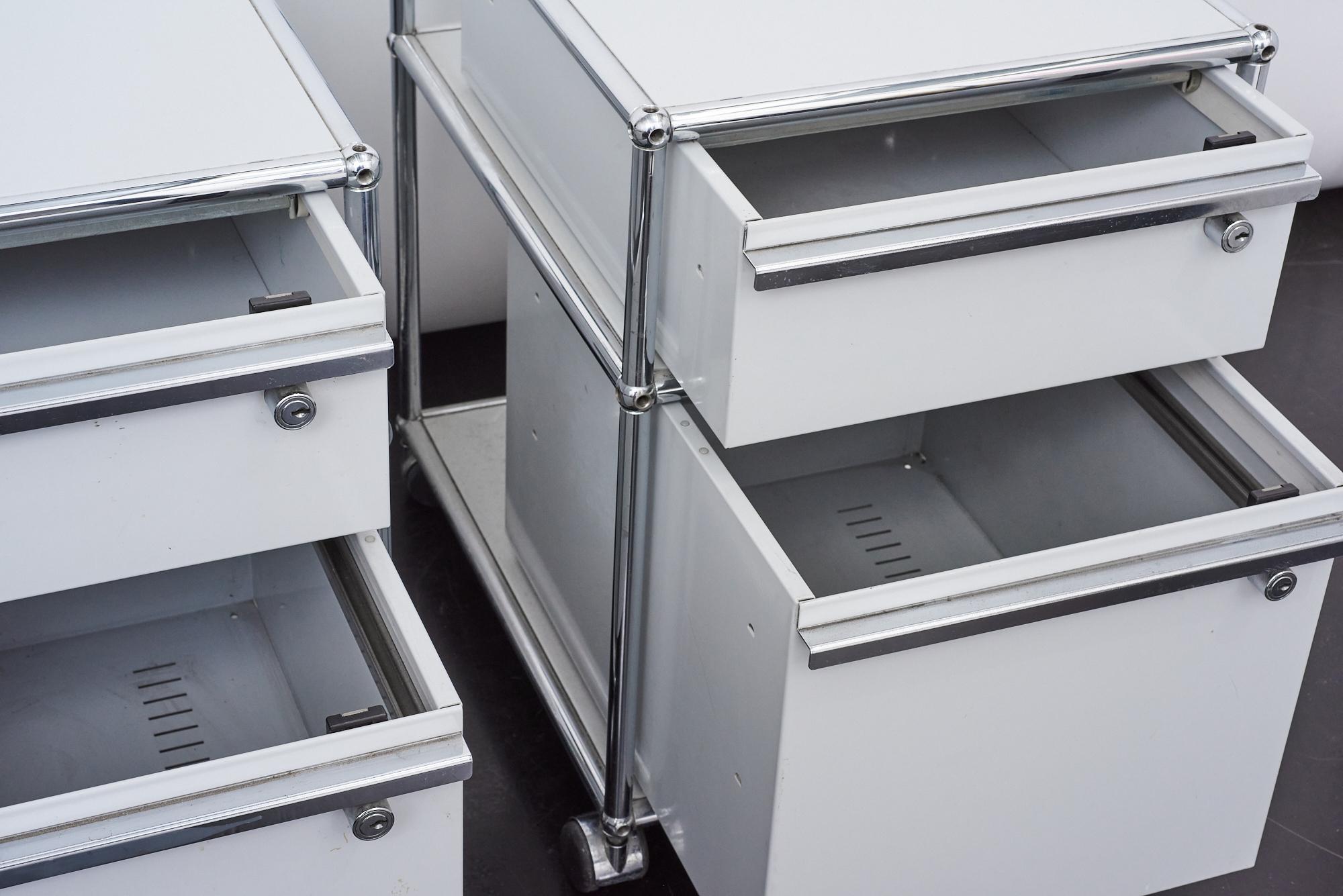 Swiss Pair of Two USM Haller File Cabinets