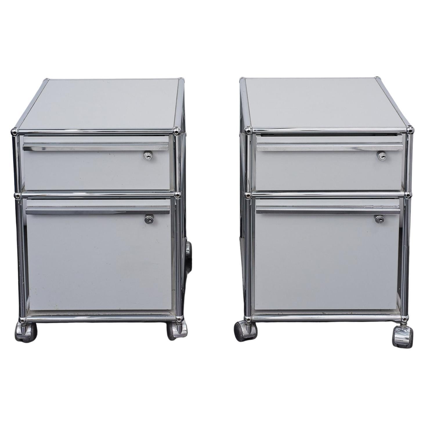Pair of Two USM Haller File Cabinets