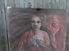 Pair of Unframed Large Brutalist Abstract Nude Paintings by Robert J. Harding