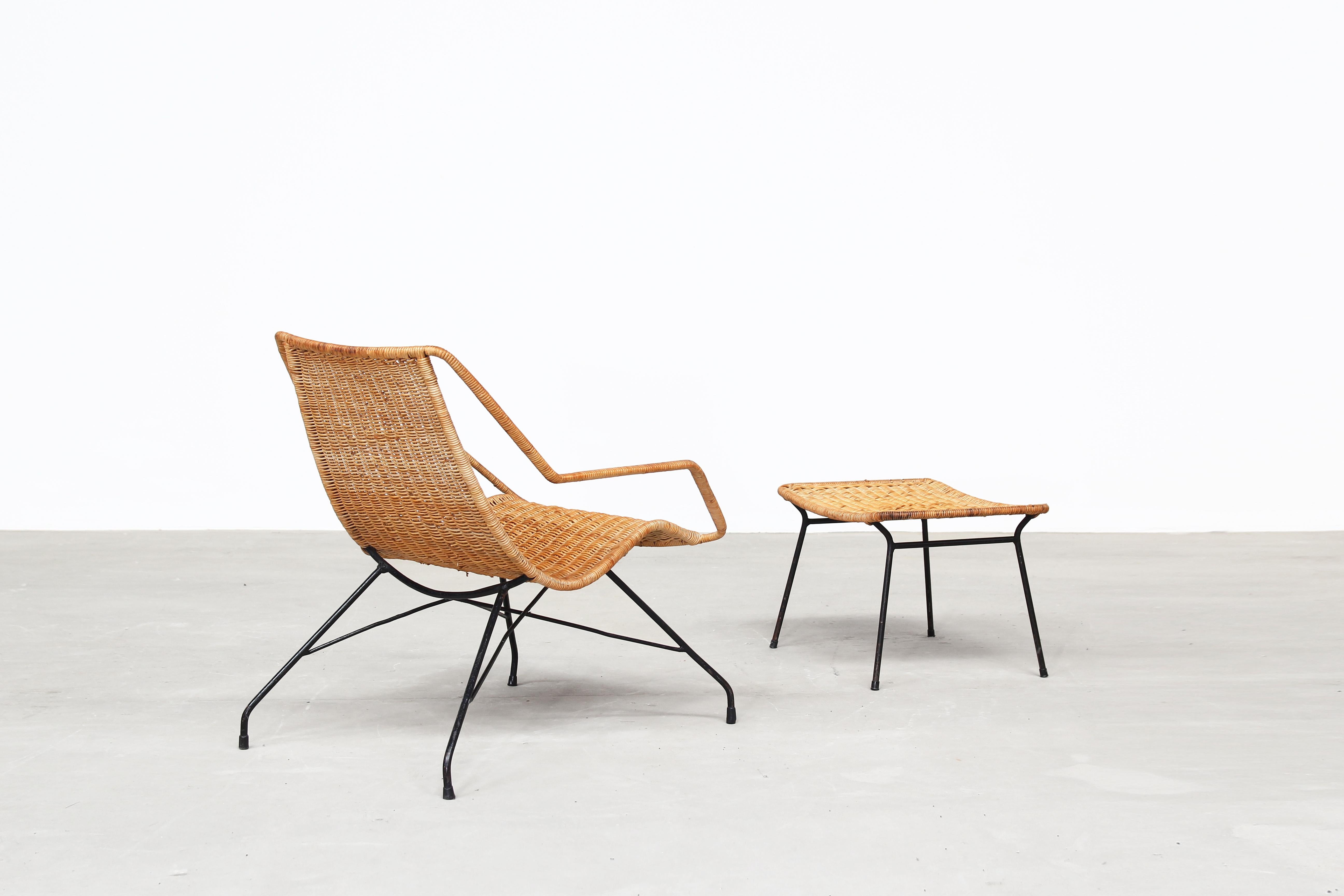 Pair of Rattan Lounge Chairs by Carlo Hauner & Martin Eisler 2