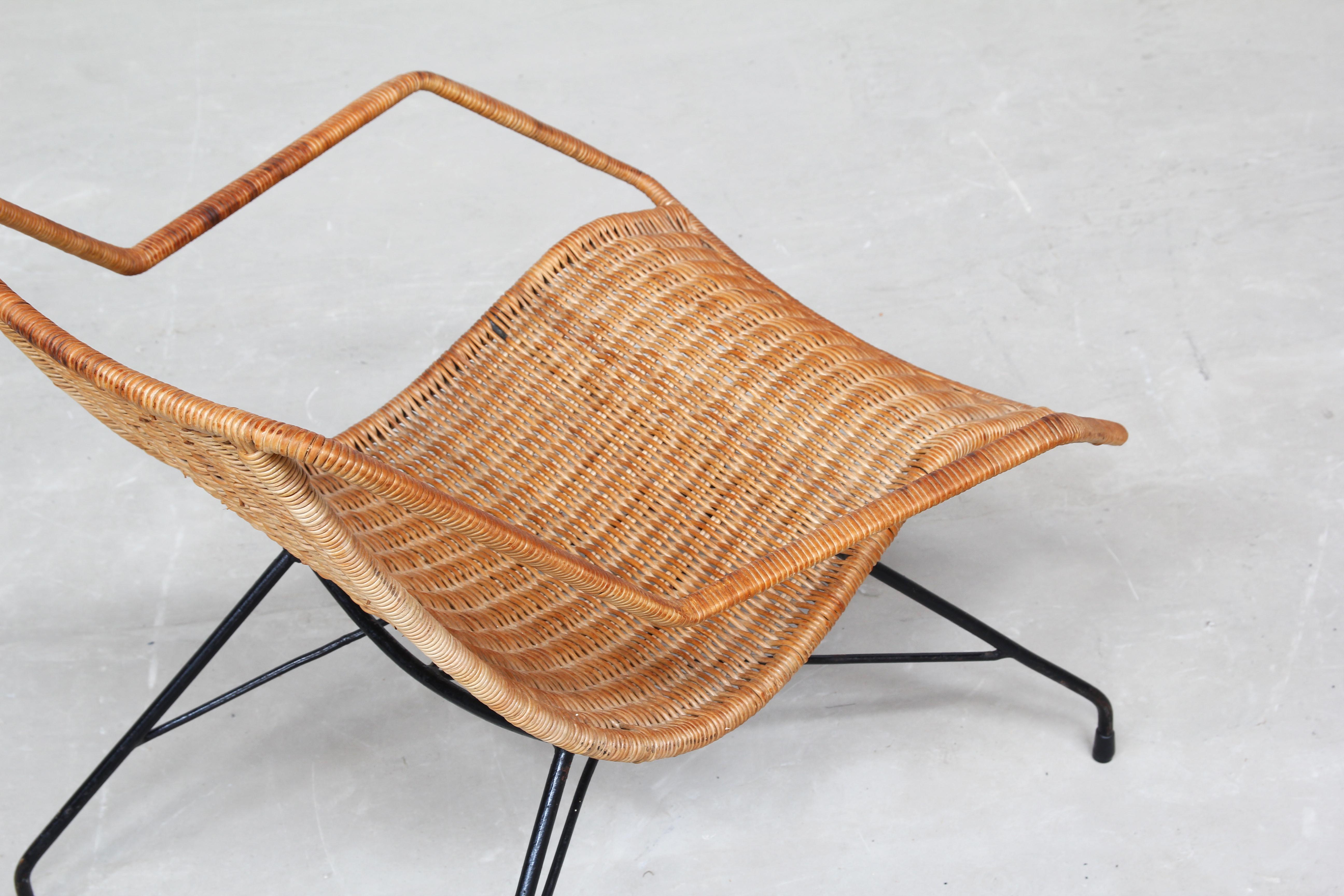 Pair of Rattan Lounge Chairs by Carlo Hauner & Martin Eisler 3